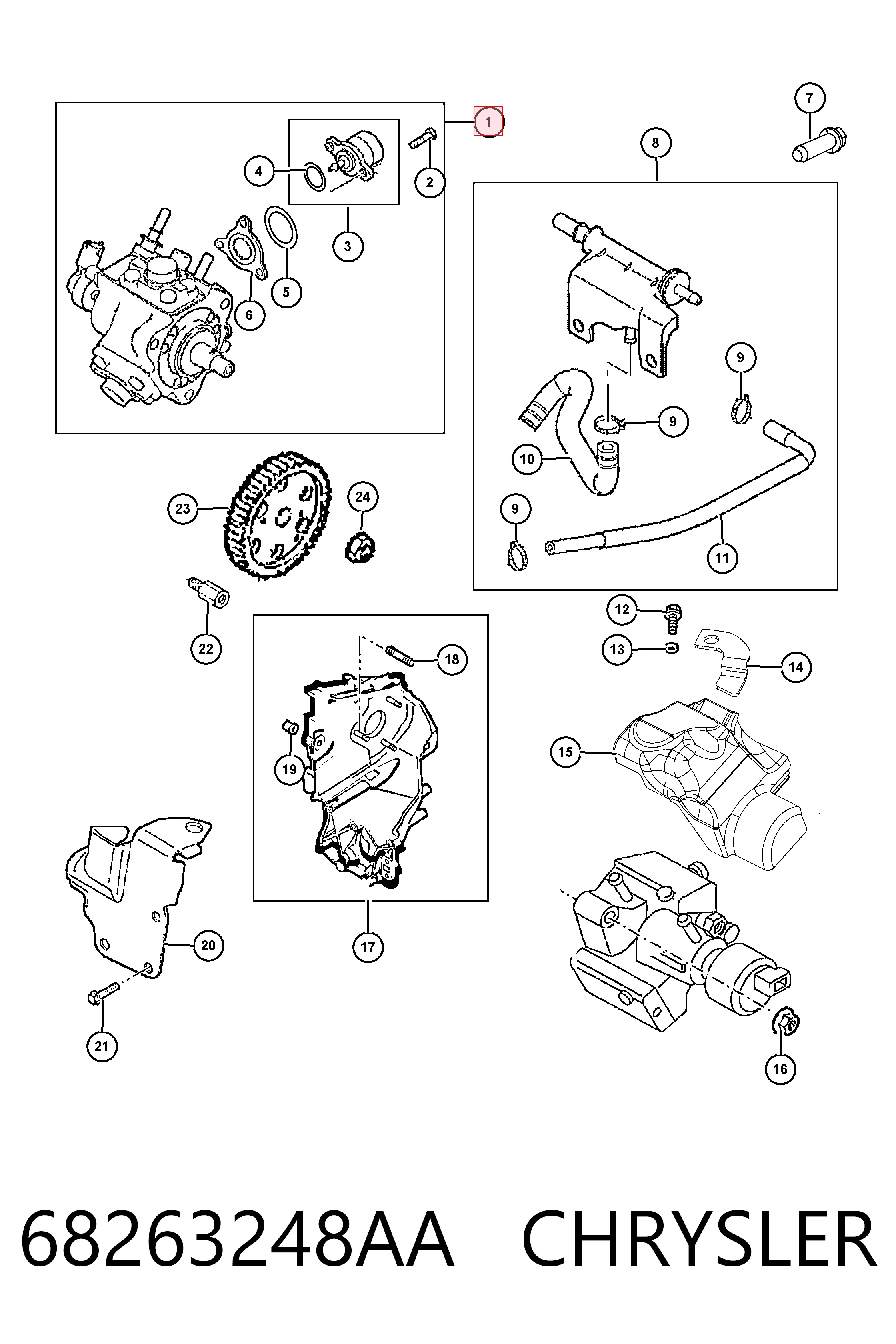 K68228160AA Fiat/Alfa/Lancia Насос топливный высокого давления (ТНВД)