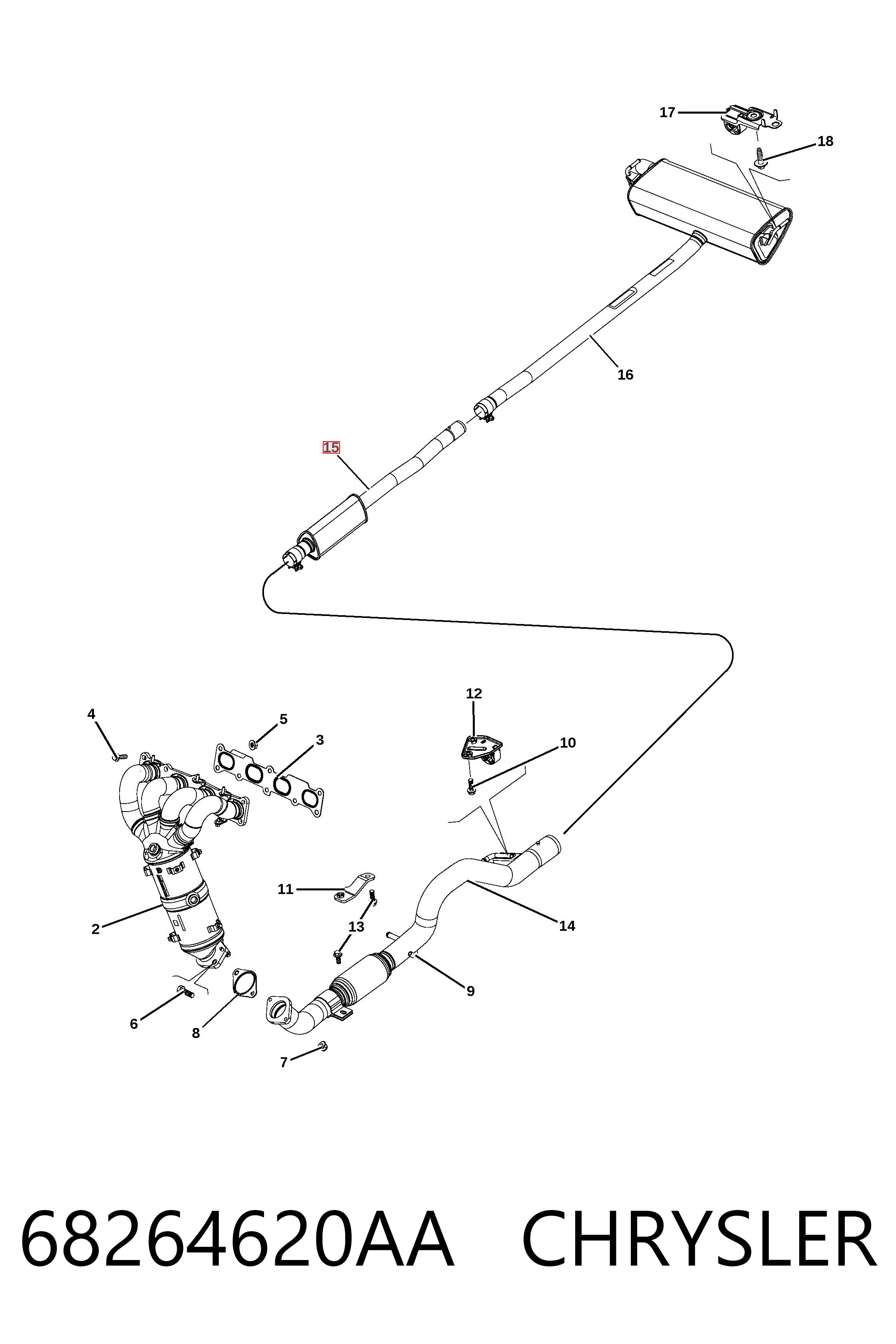 K68264620AA Fiat/Alfa/Lancia Глушитель центральный