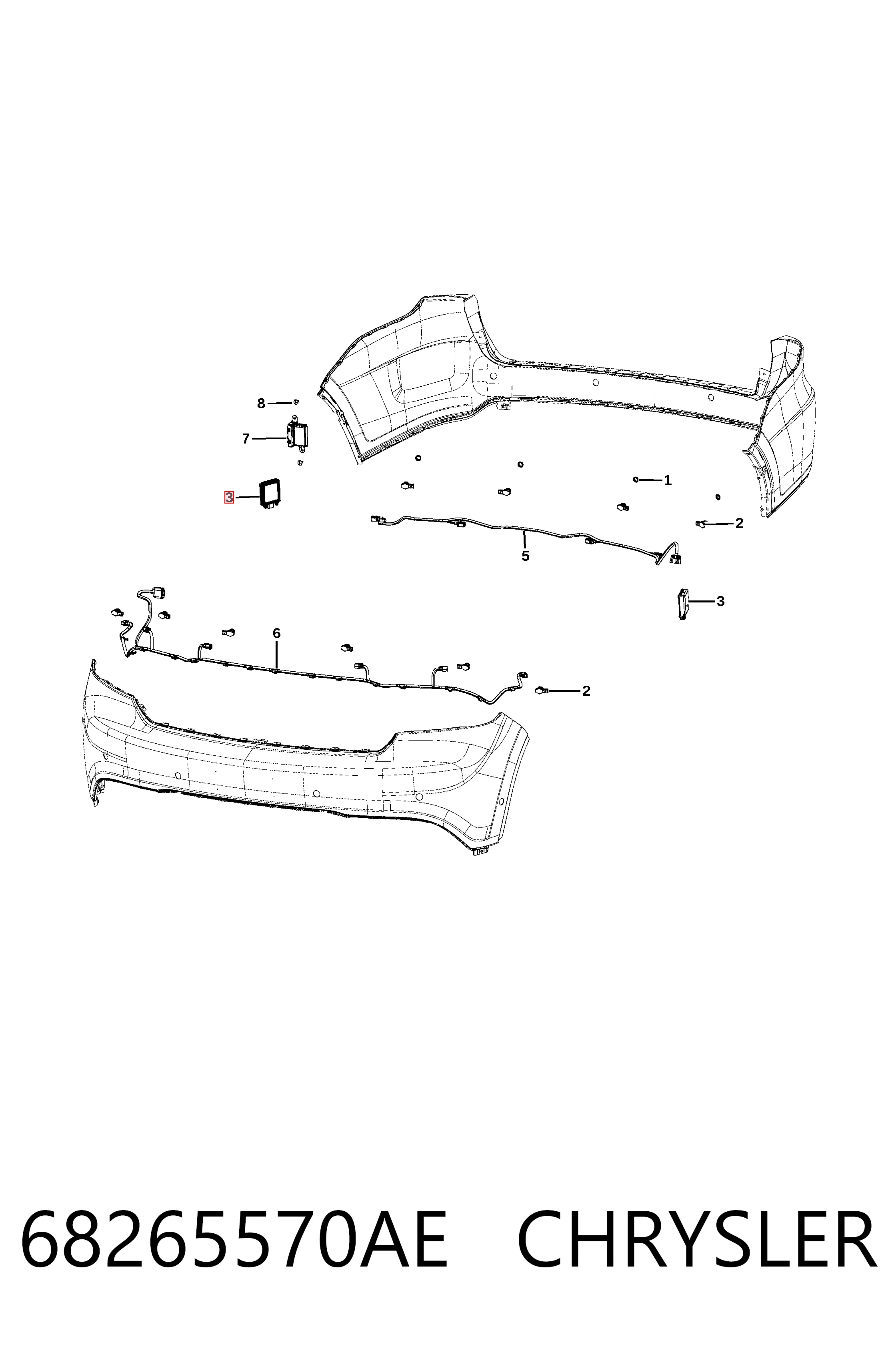Купить K68418245AC Fiat/Alfa/Lancia Датчик контроля мертвой зоны задний