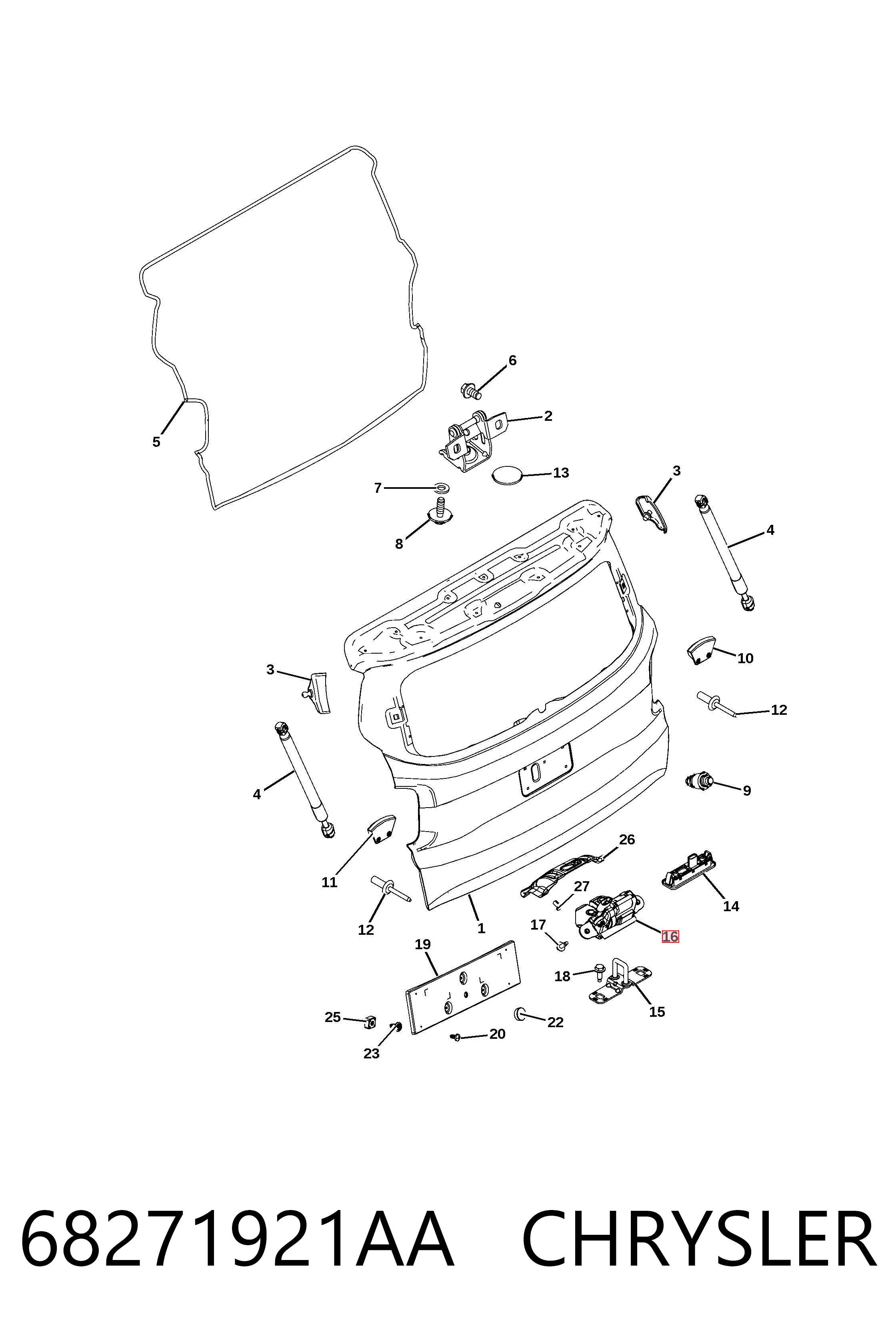 K68271921AA Fiat/Alfa/Lancia Замок пятой двери