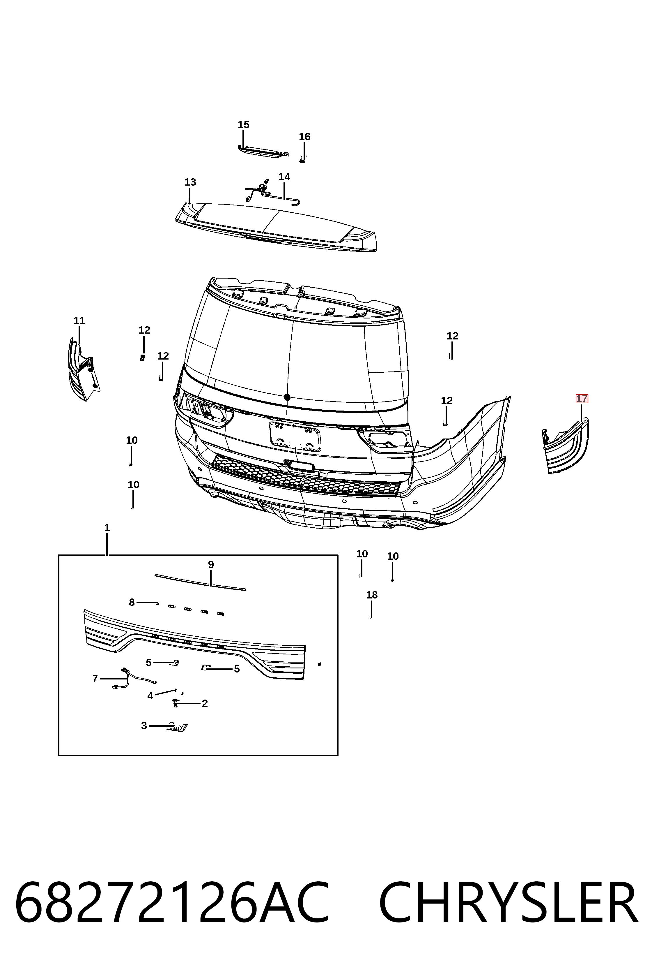 Правый стоп Fiat/Alfa/Lancia K68272126AC
