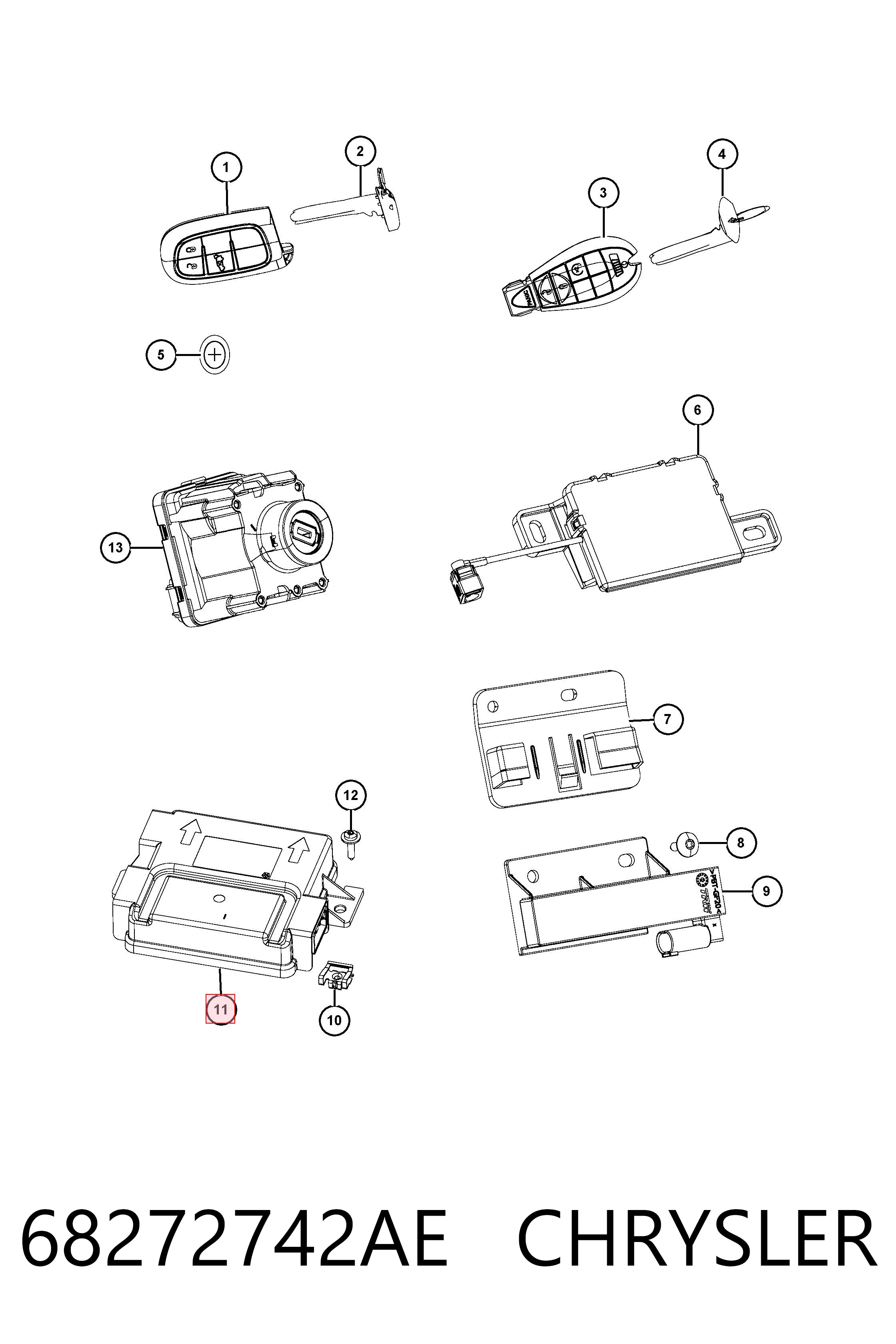 Купить K68272742AC Fiat/Alfa/Lancia Антенна KESSY