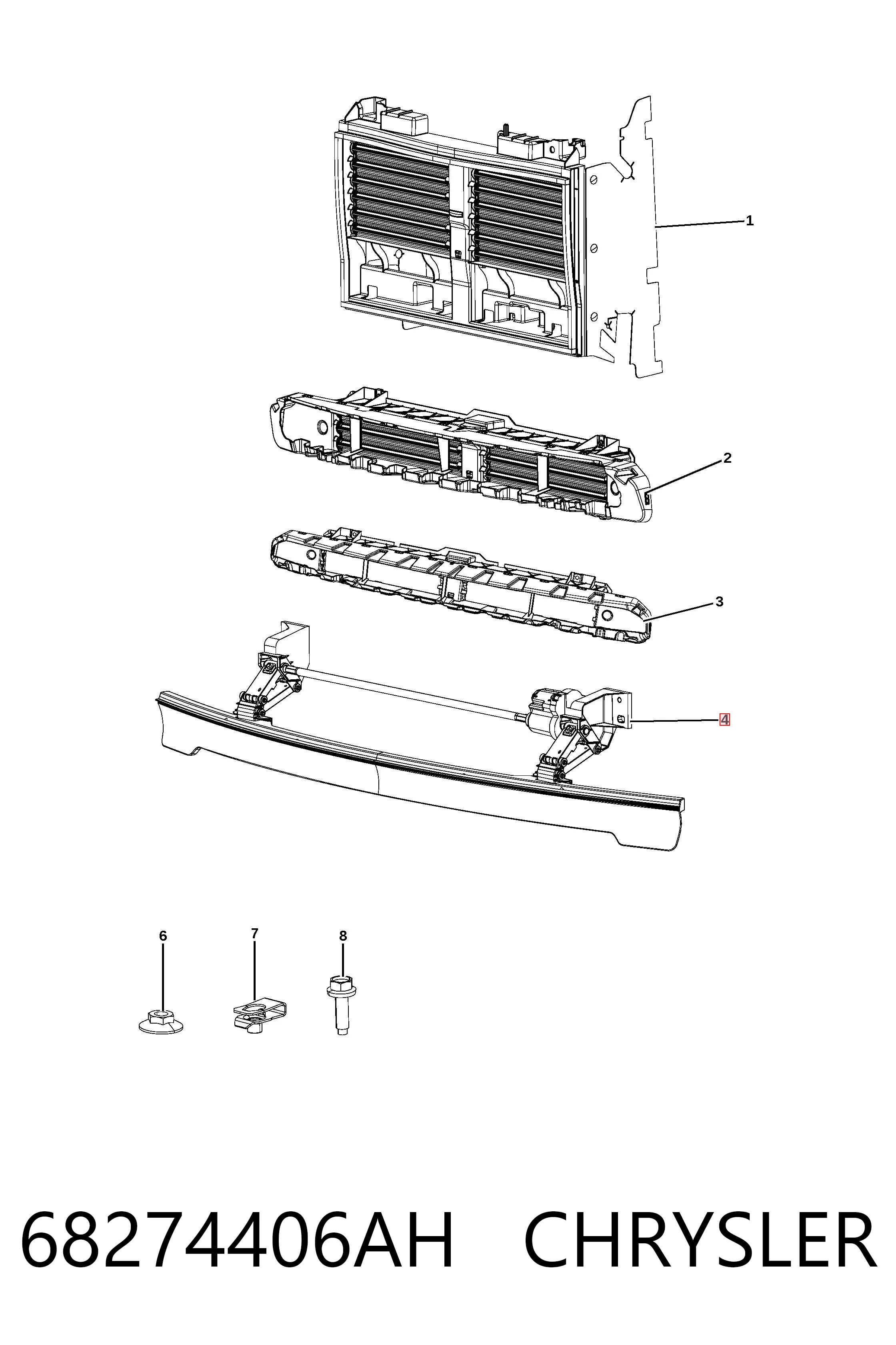 K68274406AF Fiat/Alfa/Lancia Балка бампера переднего