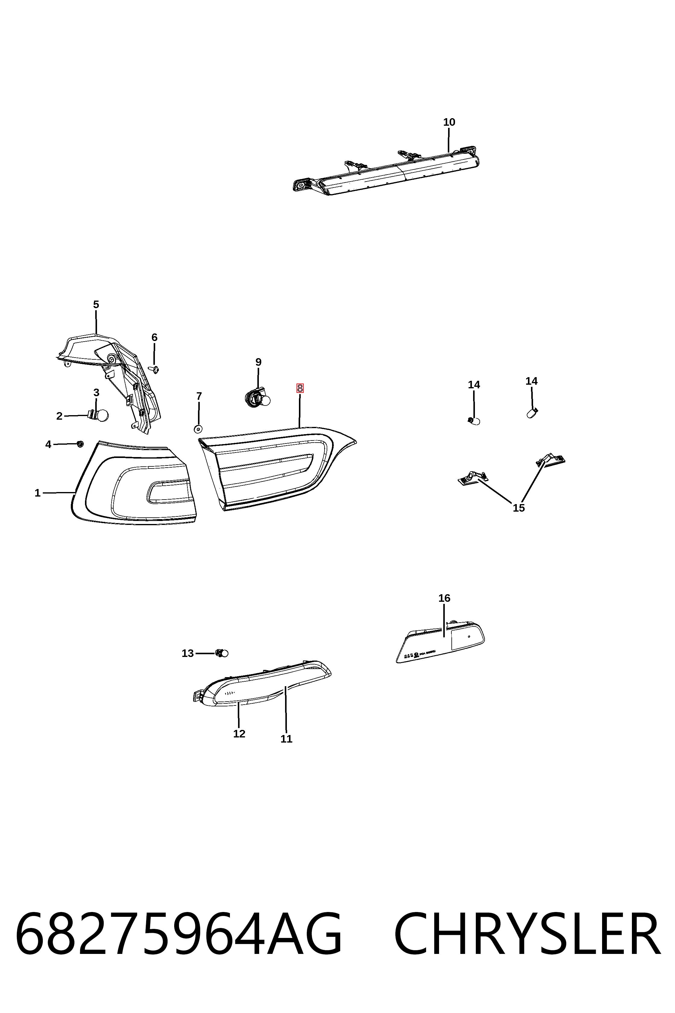 Купить K68275964AG Fiat/Alfa/Lancia Стоп задний