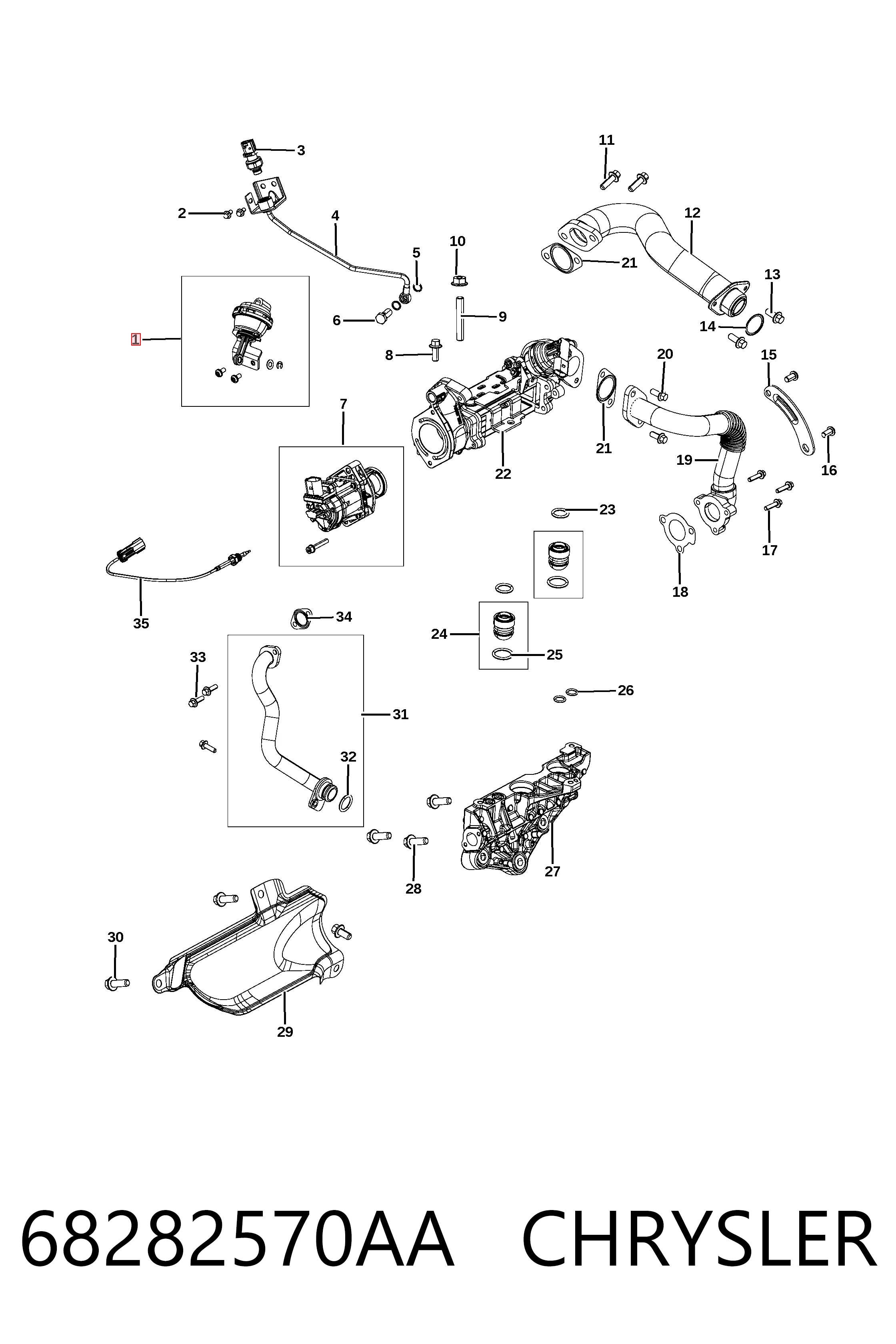K68282570AB Fiat/Alfa/Lancia Клапан (актуатор) привода заслонки EGR