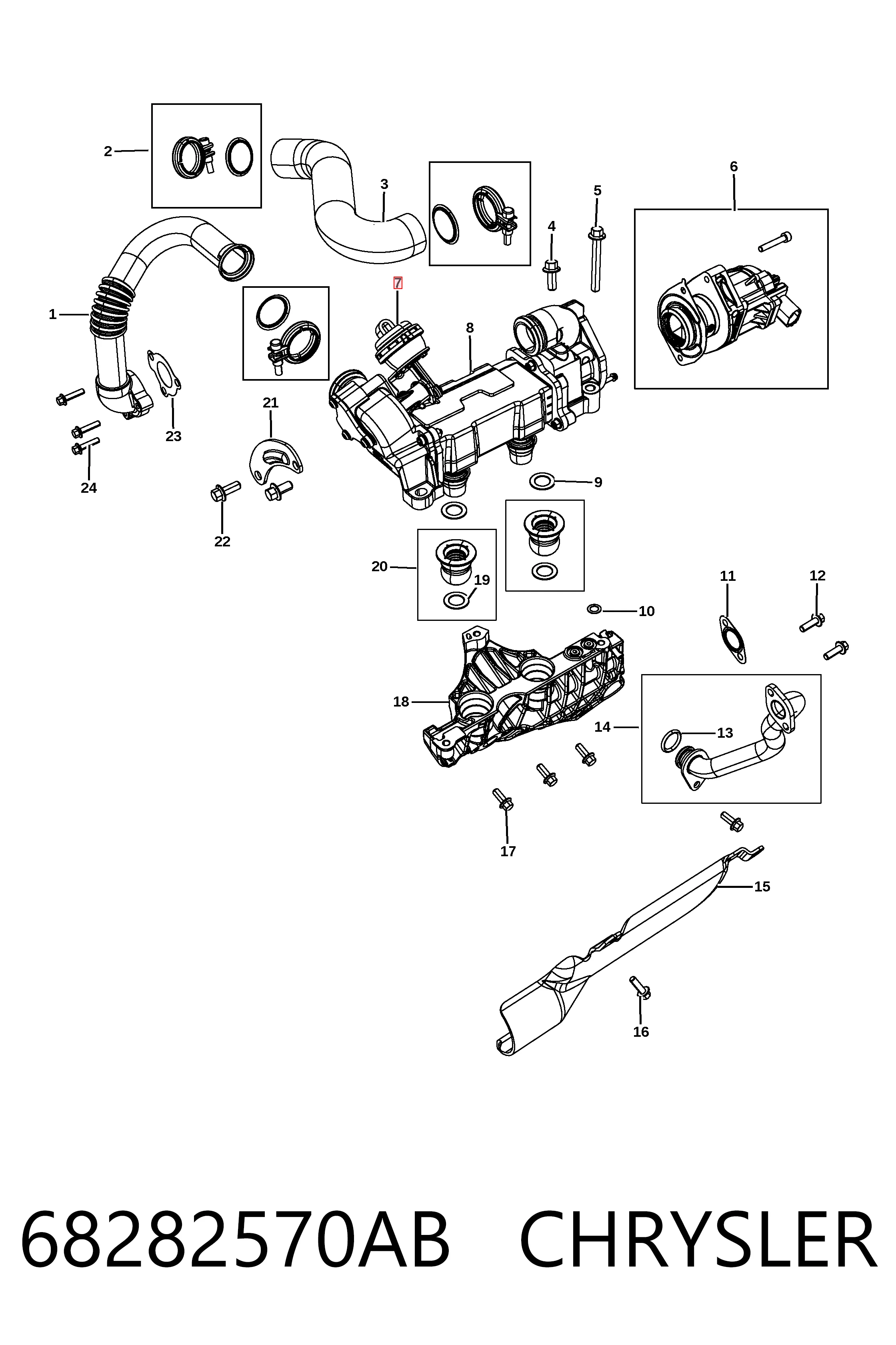 Клапан (актуатор) привода заслонки EGR Fiat/Alfa/Lancia K68282570AB цена, от 16.93 USD