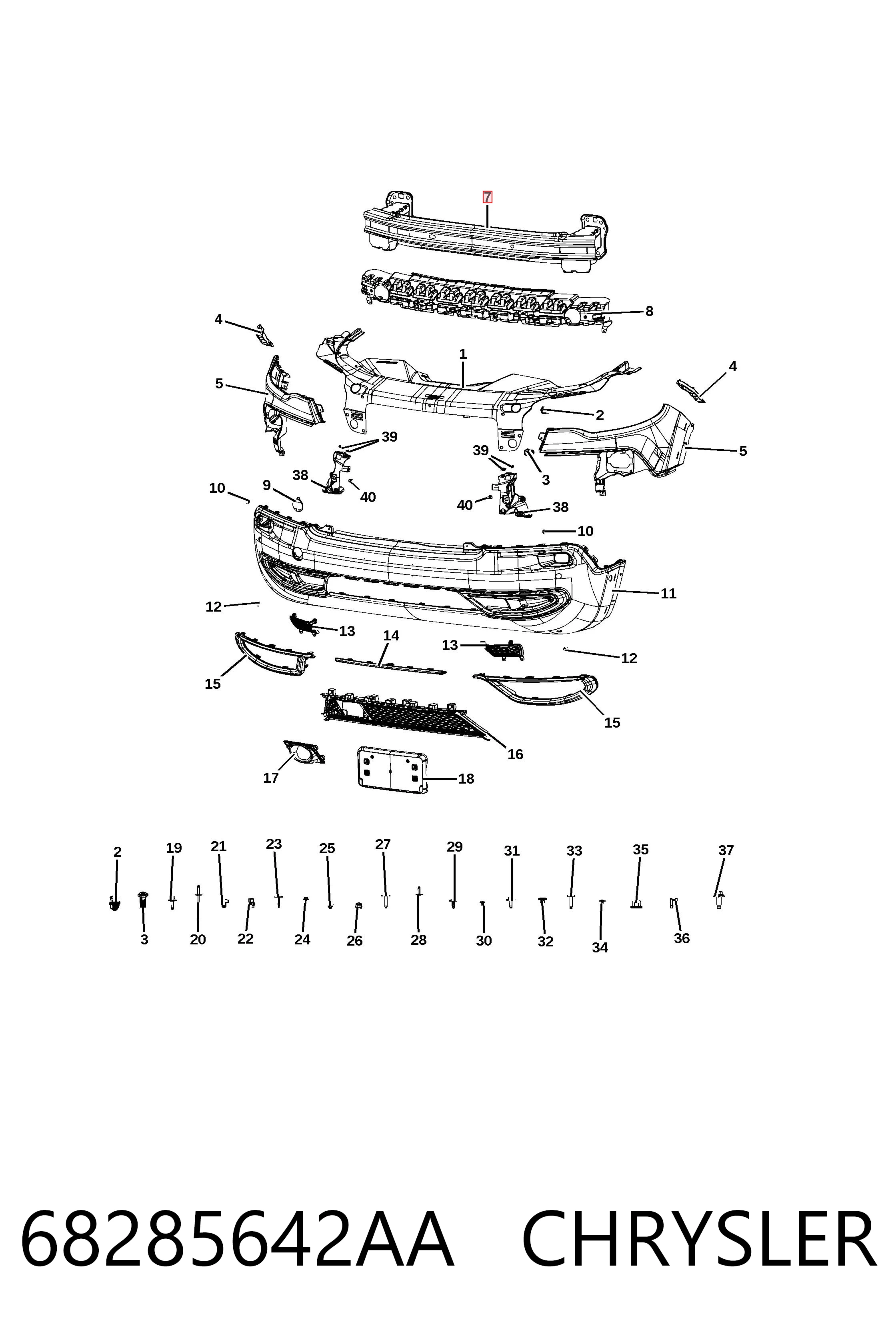 PCR44038A KLARKSONAS Балка бампера переднего
