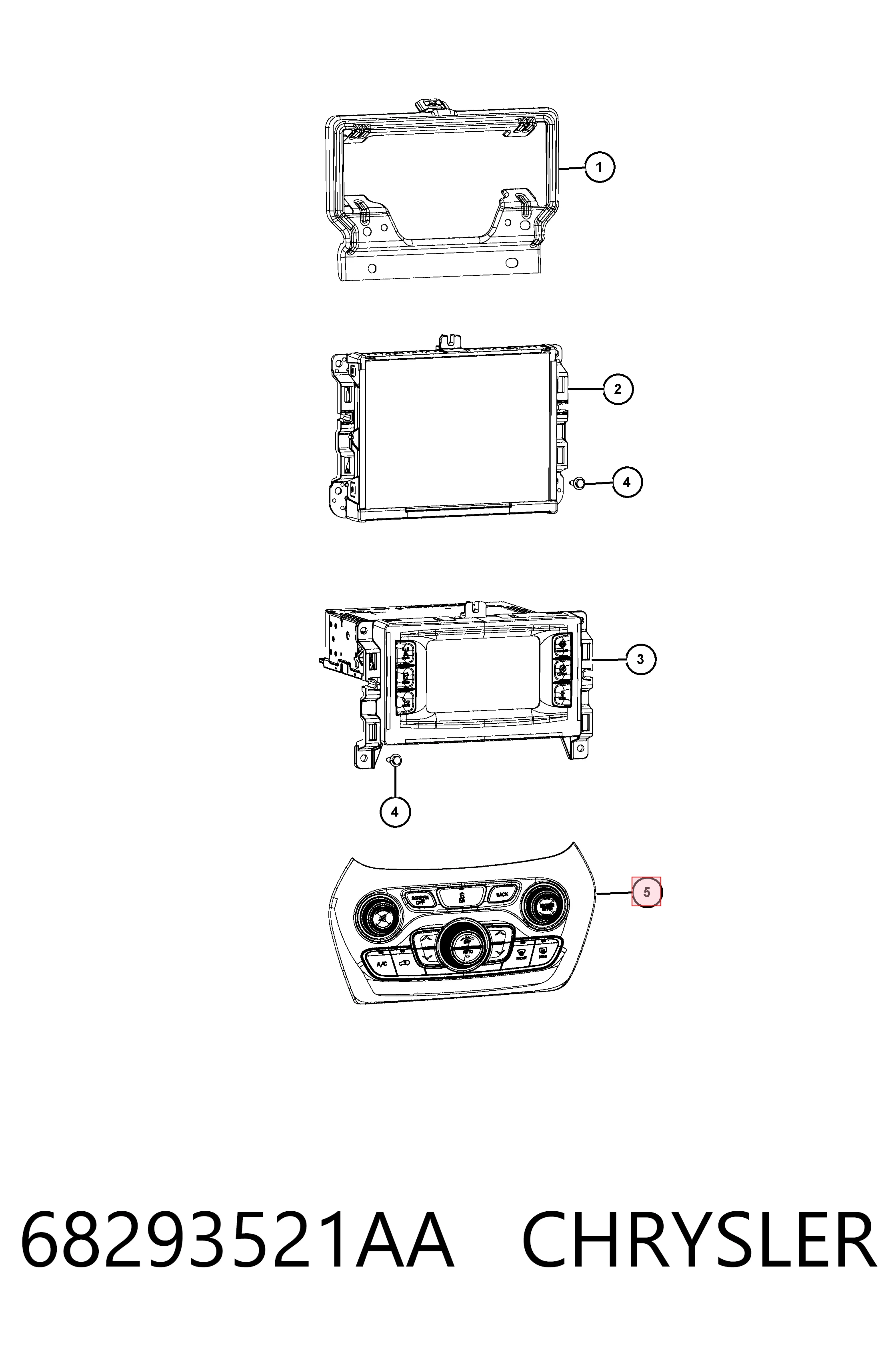Блок управления кондиционером K68293521AA Fiat/Alfa/Lancia