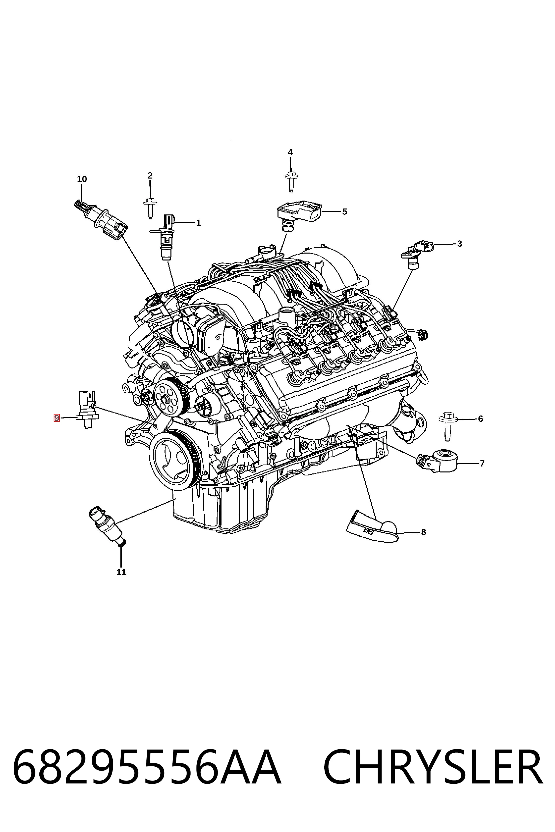 68295556AA Chrysler Датчик указателя давления масла