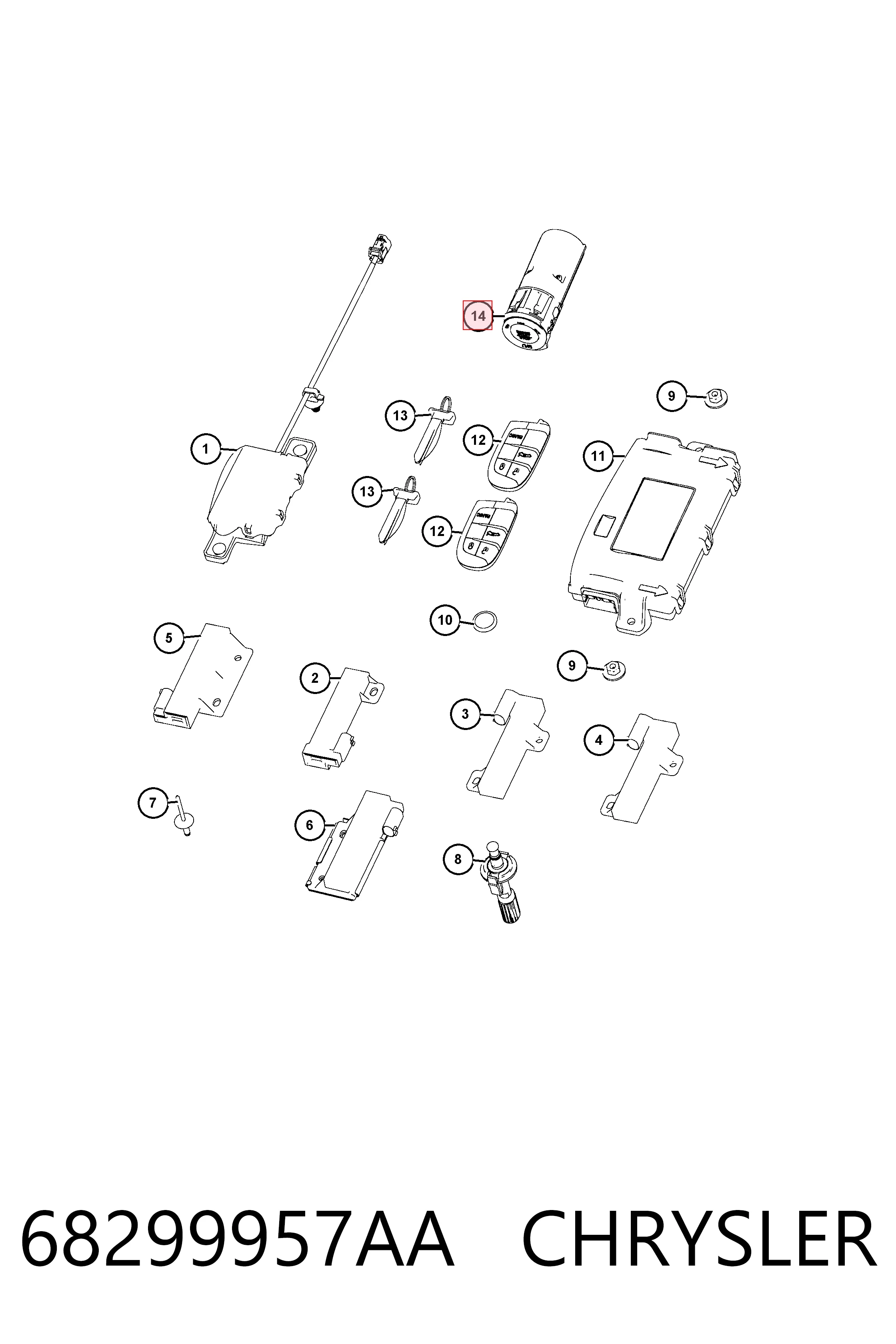 68299957AA Chrysler Кнопка стоп-старт