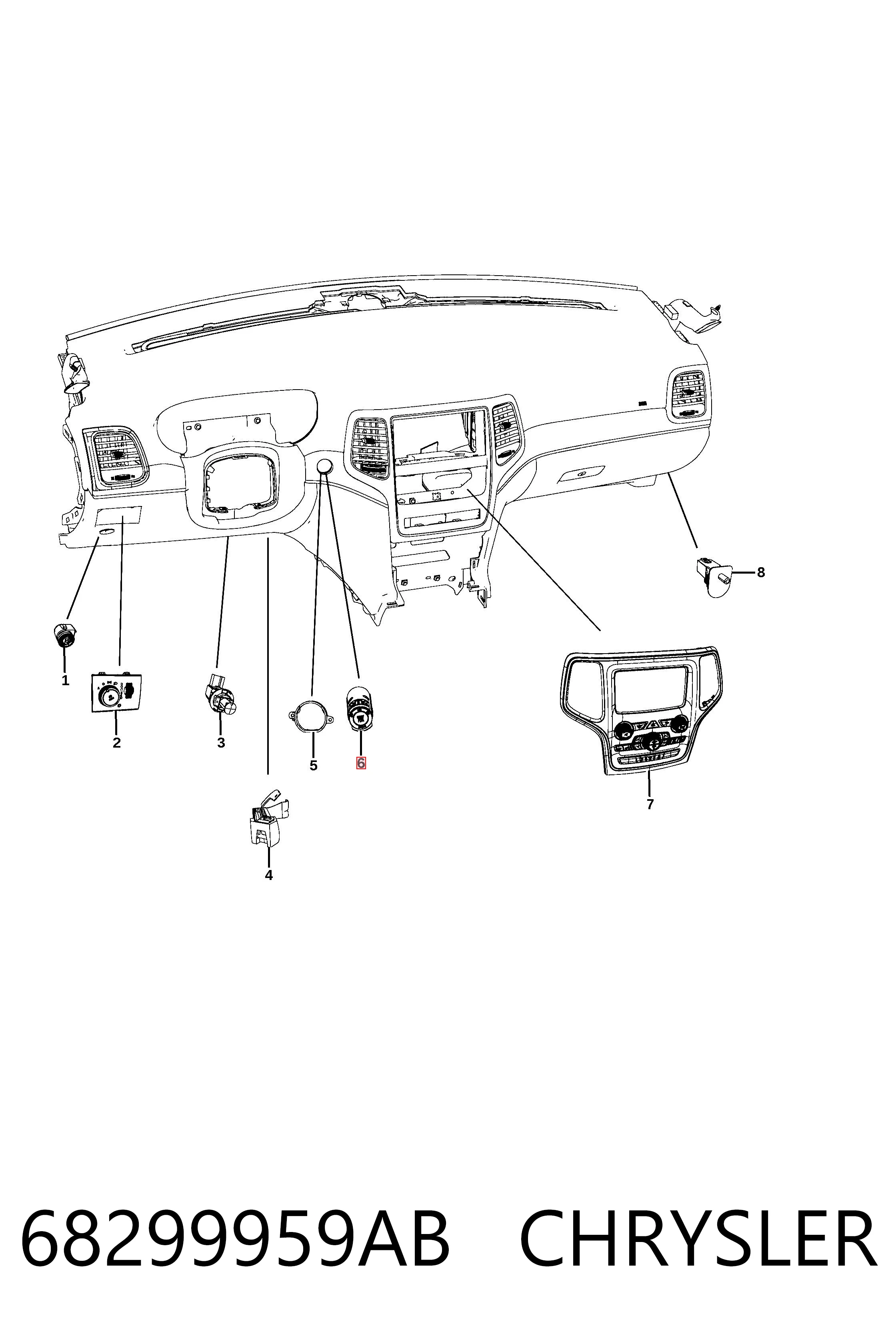 68299959AB Chrysler Кнопка стоп-старт
