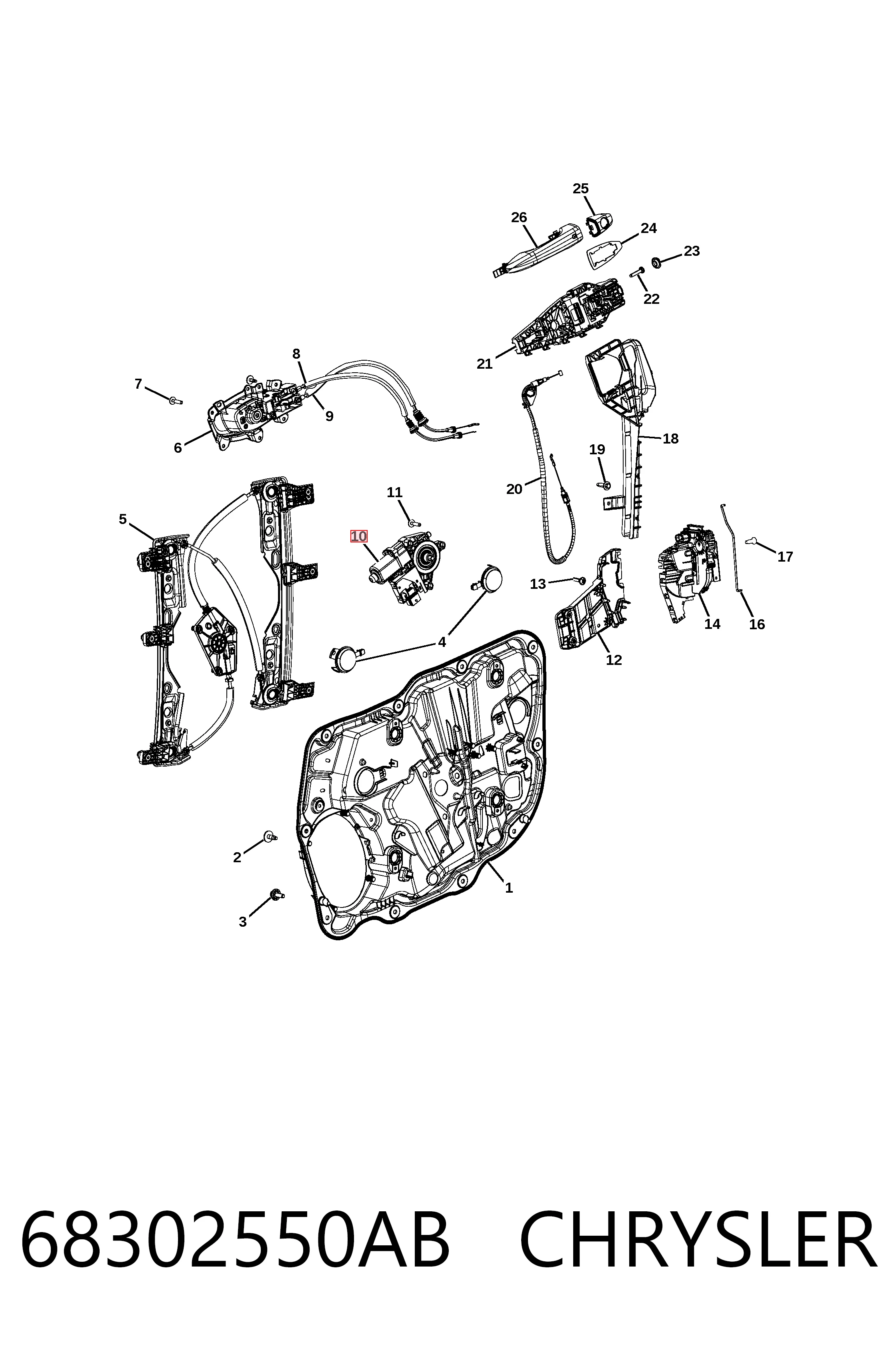 K68302550AC Fiat/Alfa/Lancia Мотор стеклоподъемника двери передней правой