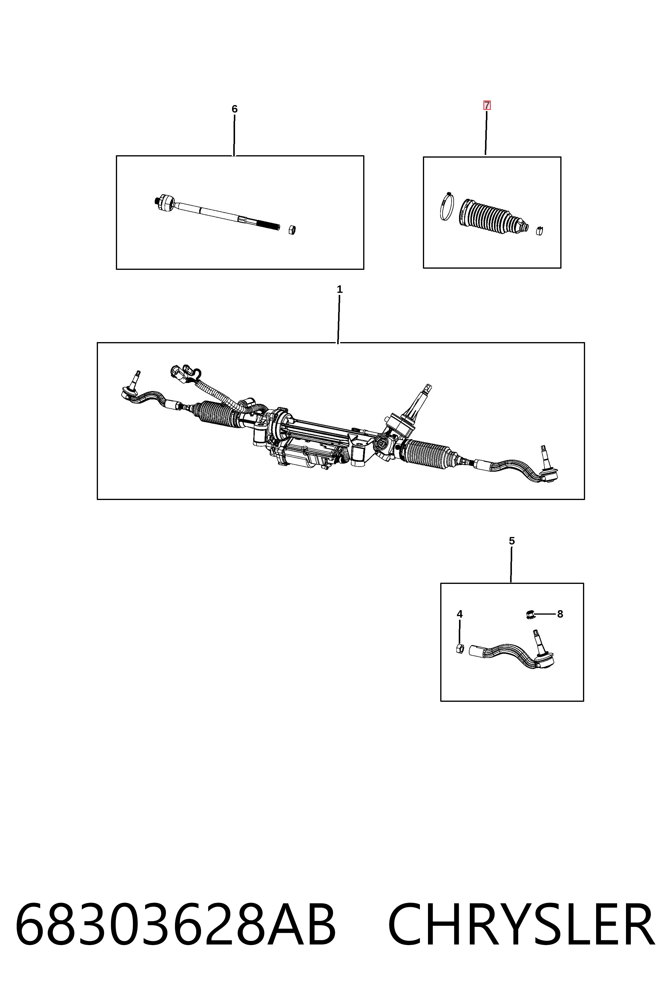68303628AB Chrysler Пыльник рулевой тяги