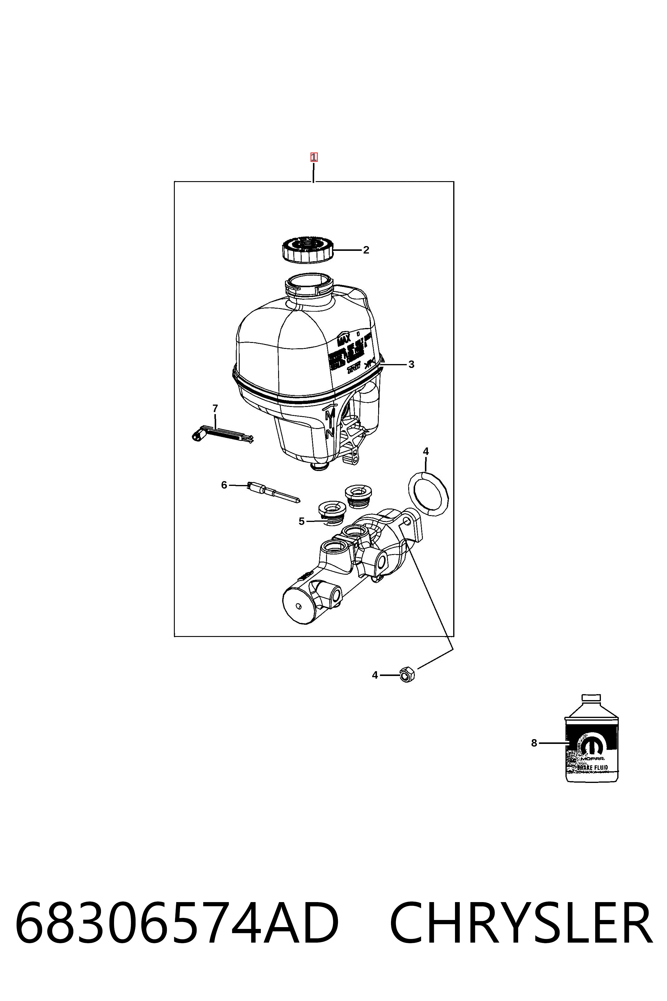Купить K68306574AD Fiat/Alfa/Lancia Главный тормозной цилиндр
