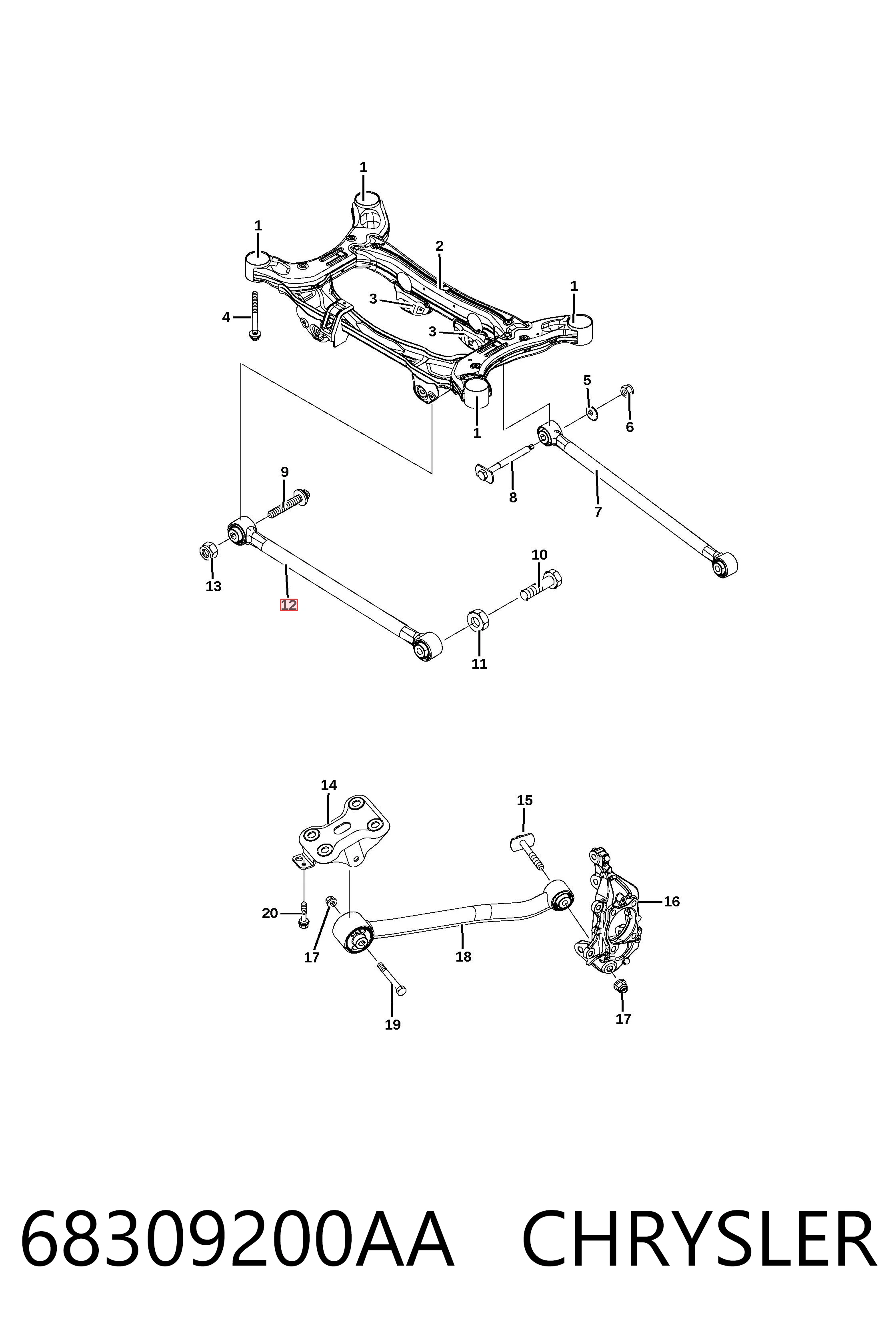 RK643274 Moog Продольный рычаг задней подвески, нижний