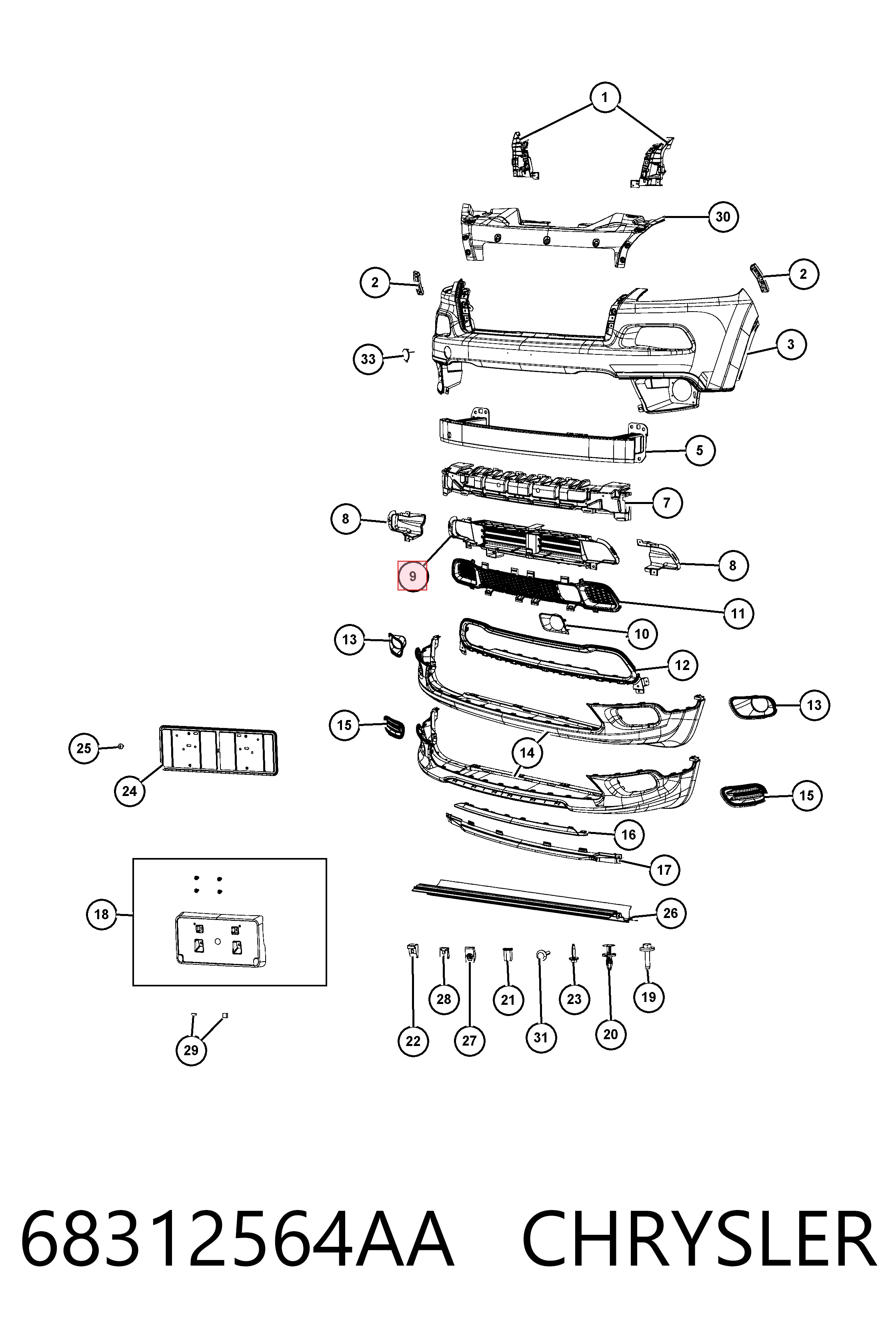 Жалюзи радиатора охлаждения Fiat/Alfa/Lancia K68246267AA цена, от 77.82 USD