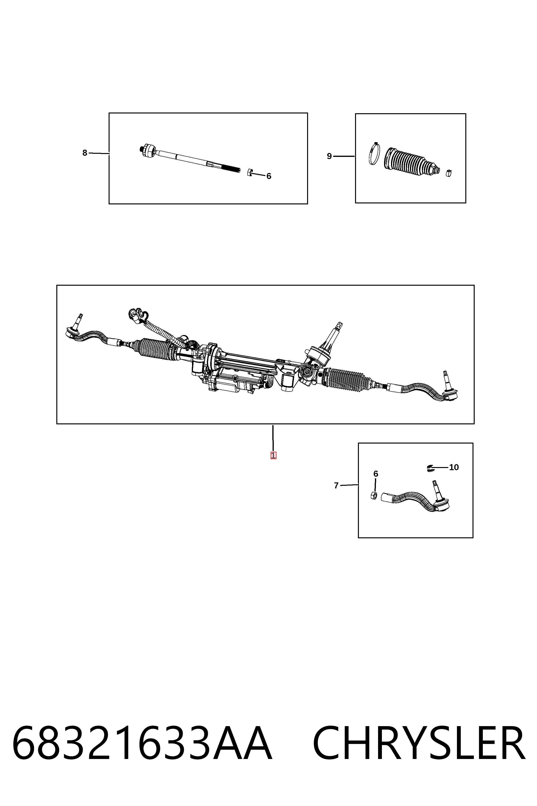 Реечный рулевой механизм Fiat/Alfa/Lancia K68524909AB цена, от 1266.93 USD