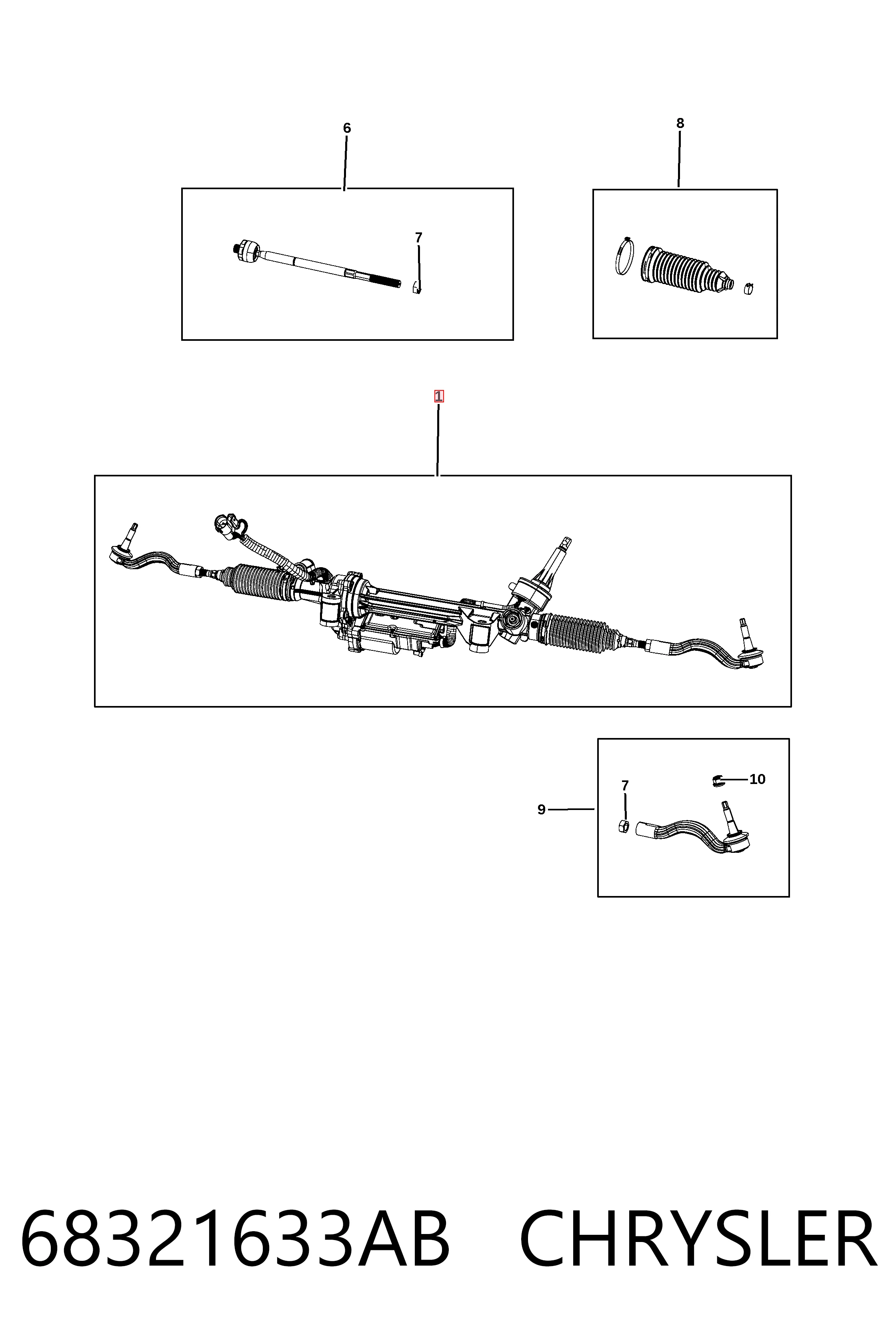 Купить K68524909AB Fiat/Alfa/Lancia Рулевая рейка