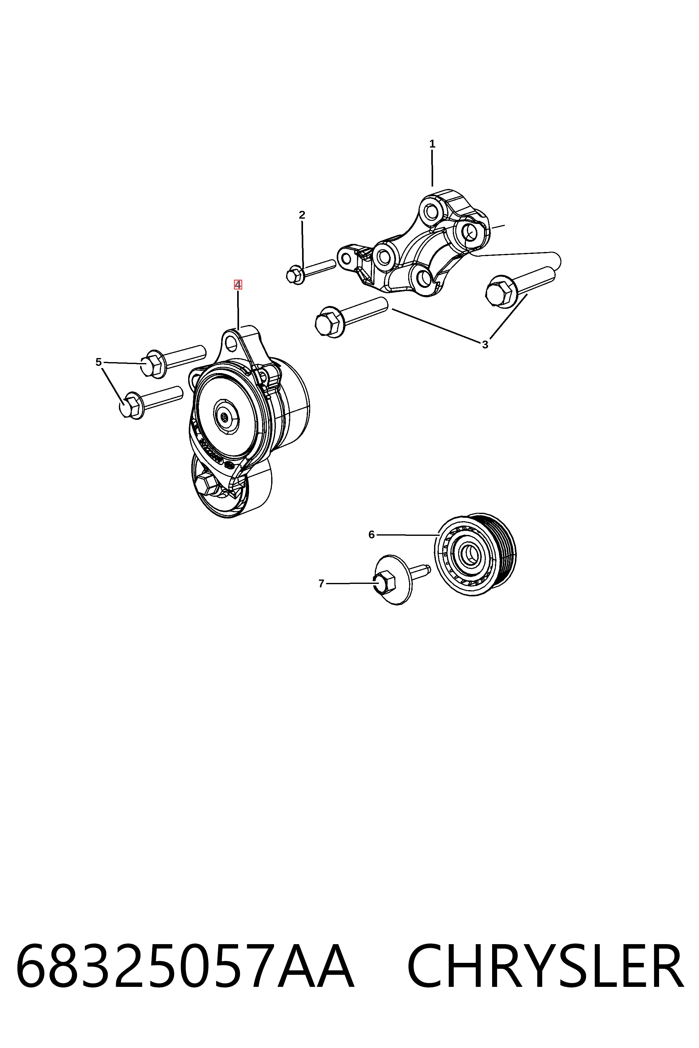 Натяжитель приводного ремня K68325057AA Fiat/Alfa/Lancia
