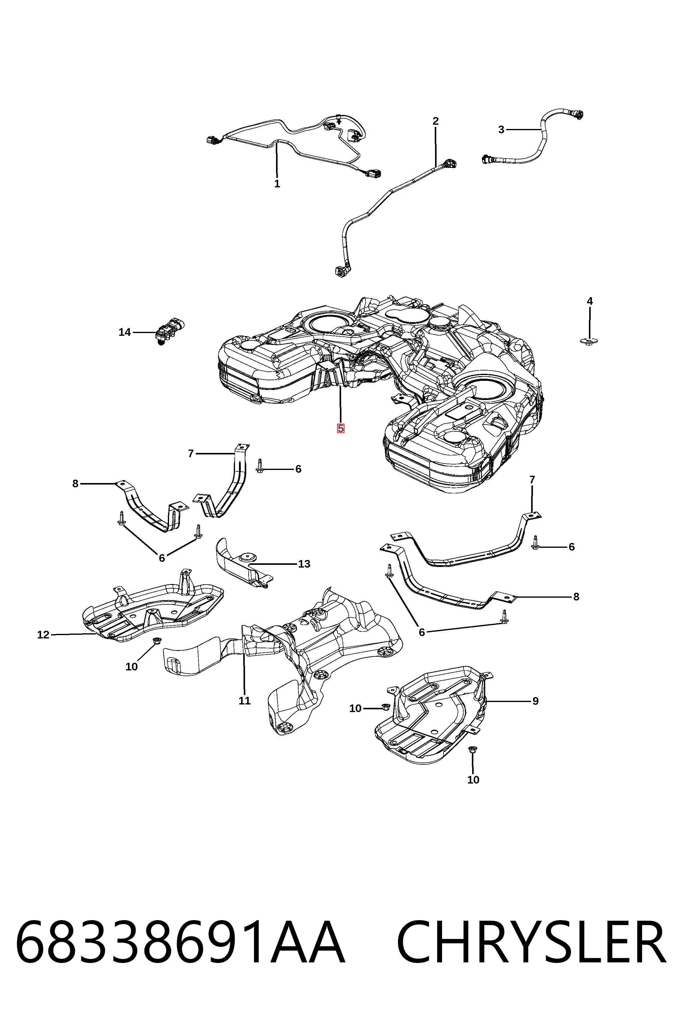 Бак топливный на Jeep Grand Cherokee IV WK