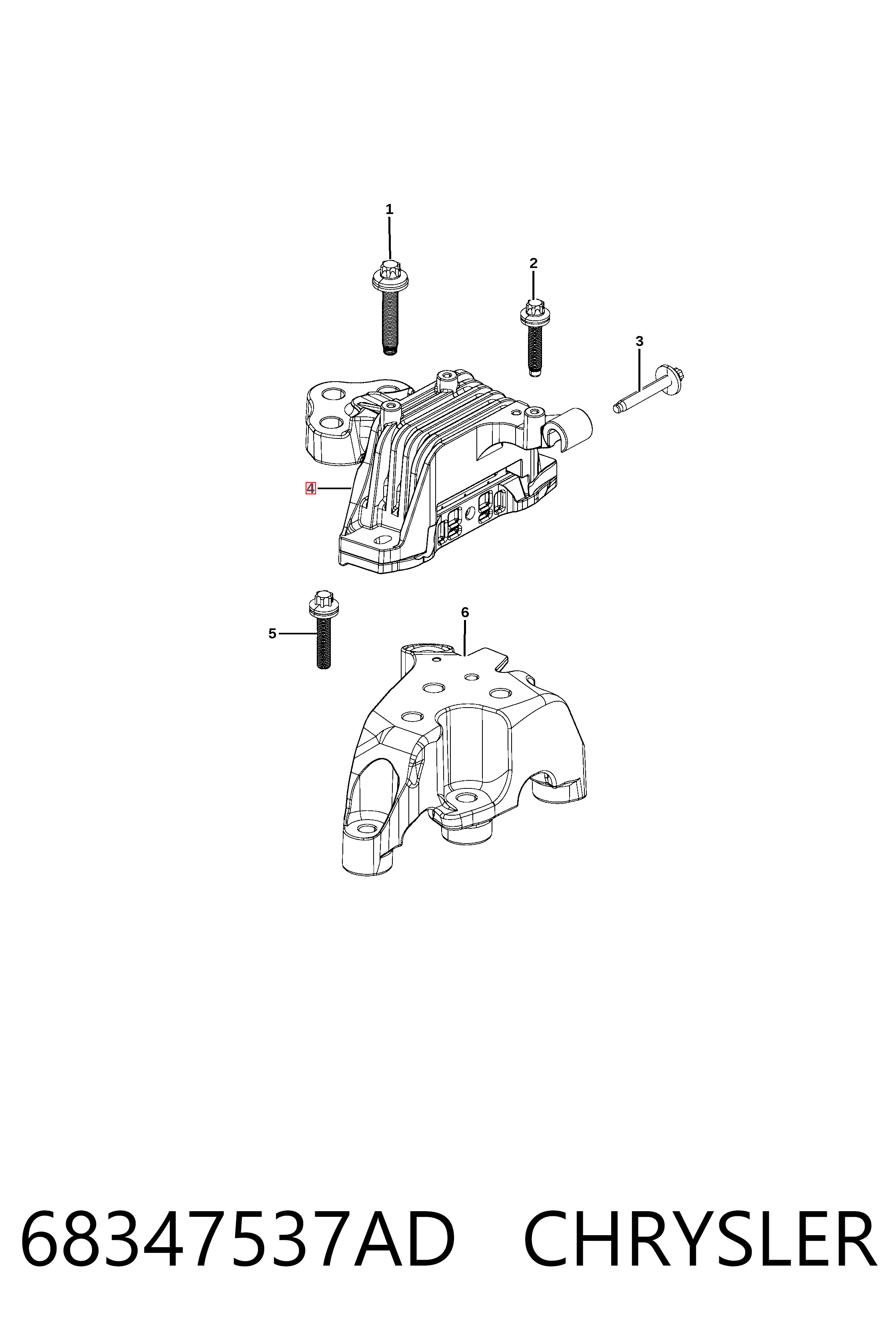 Опора КПП на Jeep Cherokee  KL