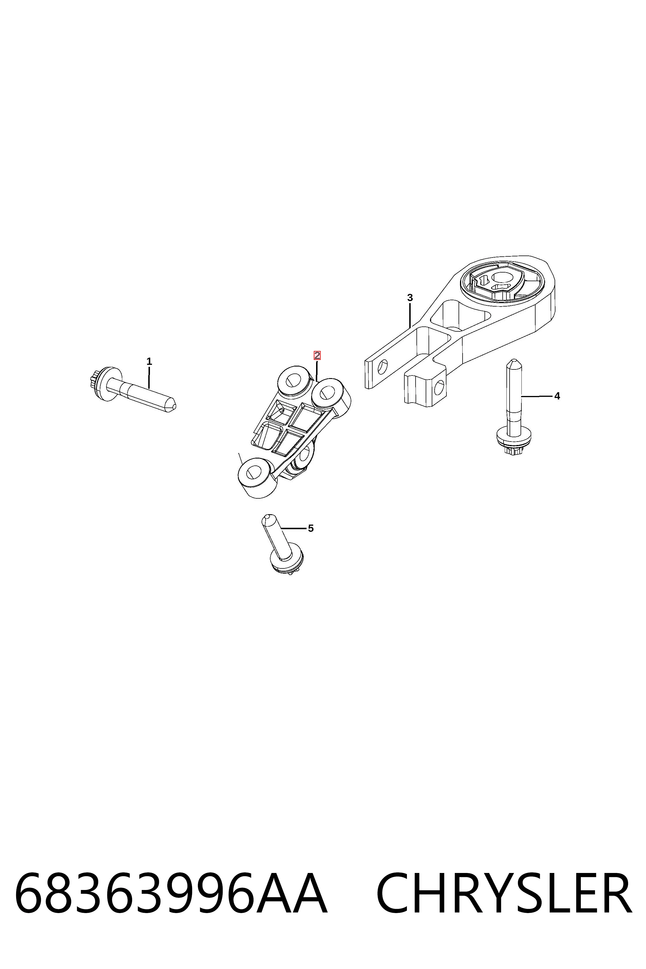 Купить K68246475AA Fiat/Alfa/Lancia Кронштейн подушки (опоры) двигателя задней