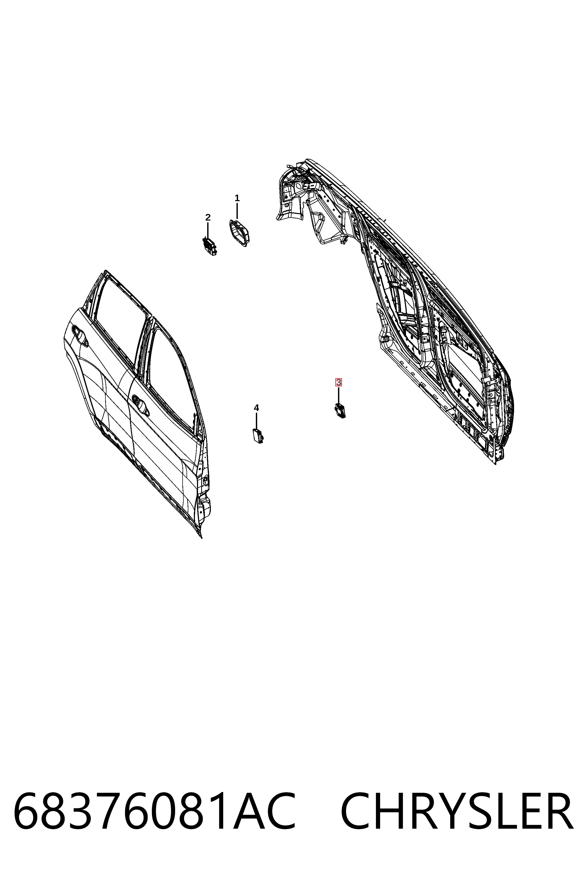 Блок комфорта передней двери K68376081AB Fiat/Alfa/Lancia