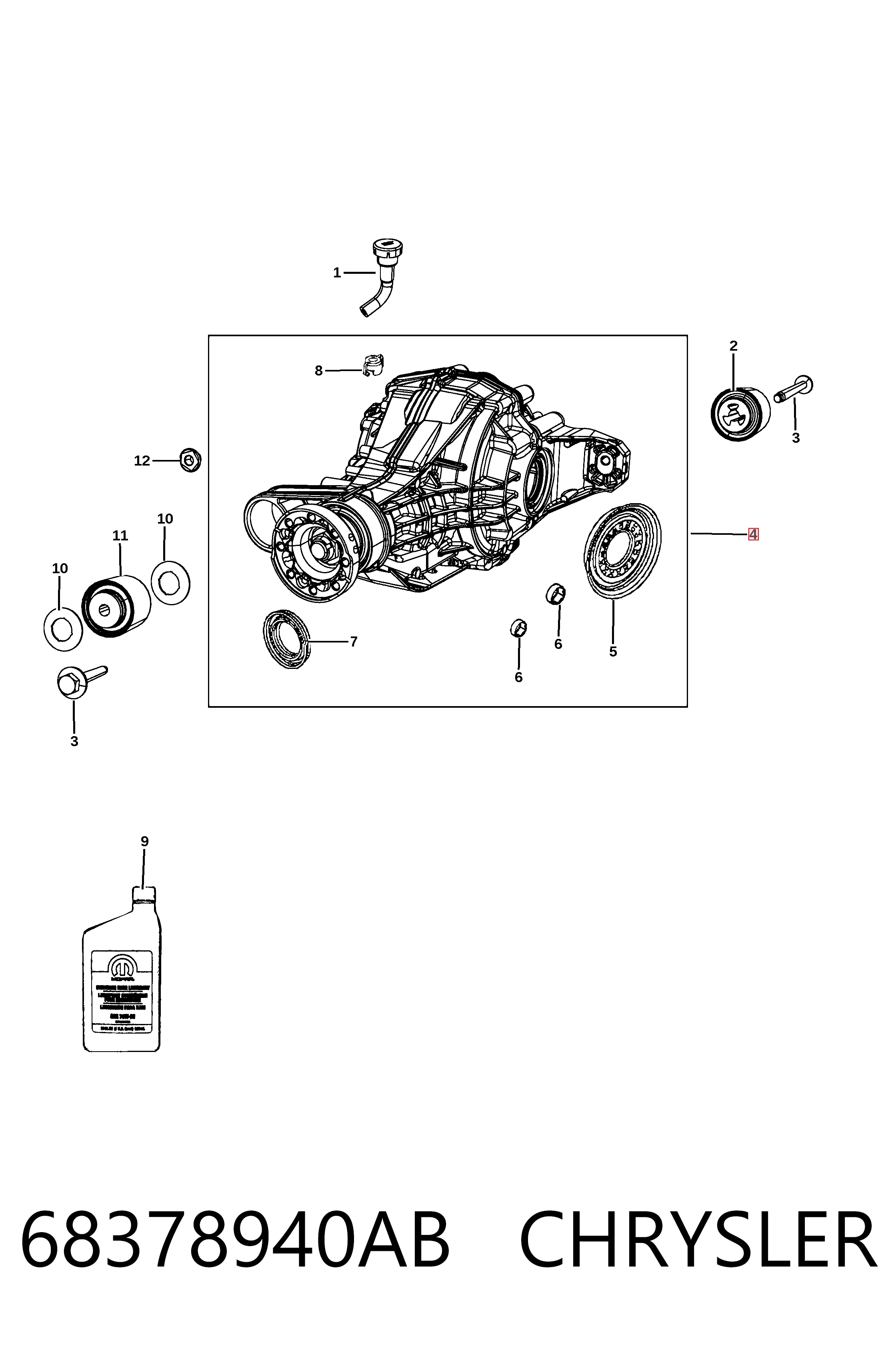 K68378940AB Fiat/Alfa/Lancia Редуктор моста заднего