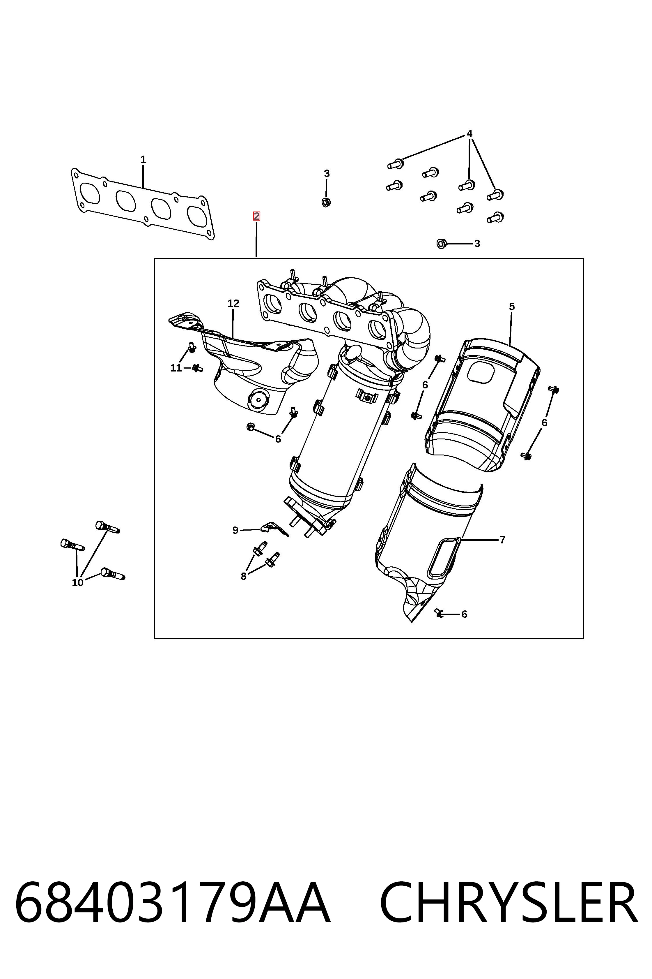 Газопроводы (коллектор выпускной) Fiat/Alfa/Lancia K68081821AB цена, от 293.45 USD