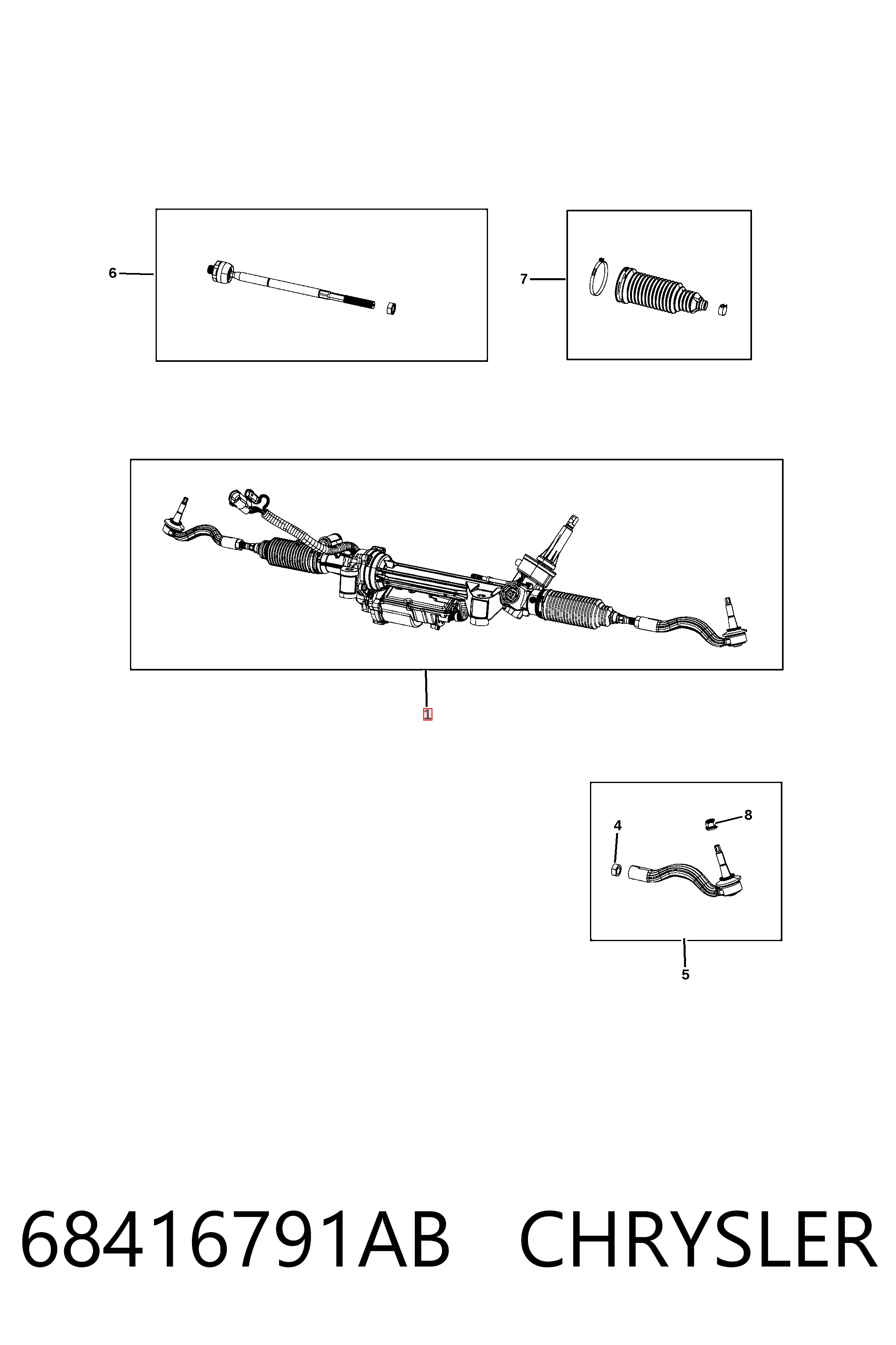 Купить K68594299AB Fiat/Alfa/Lancia Рулевая рейка
