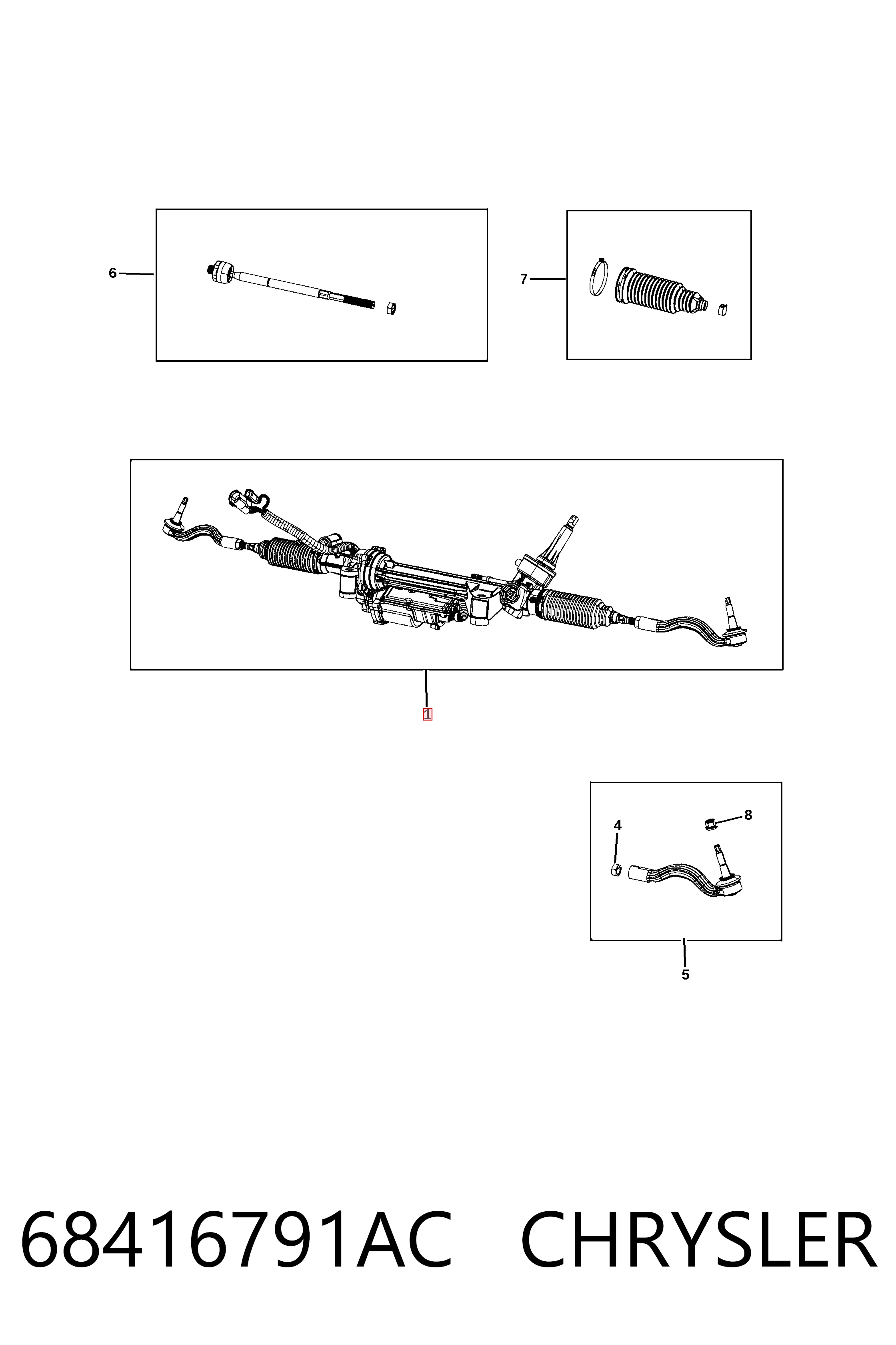 Рулевая рейка K68594299AB Fiat/Alfa/Lancia