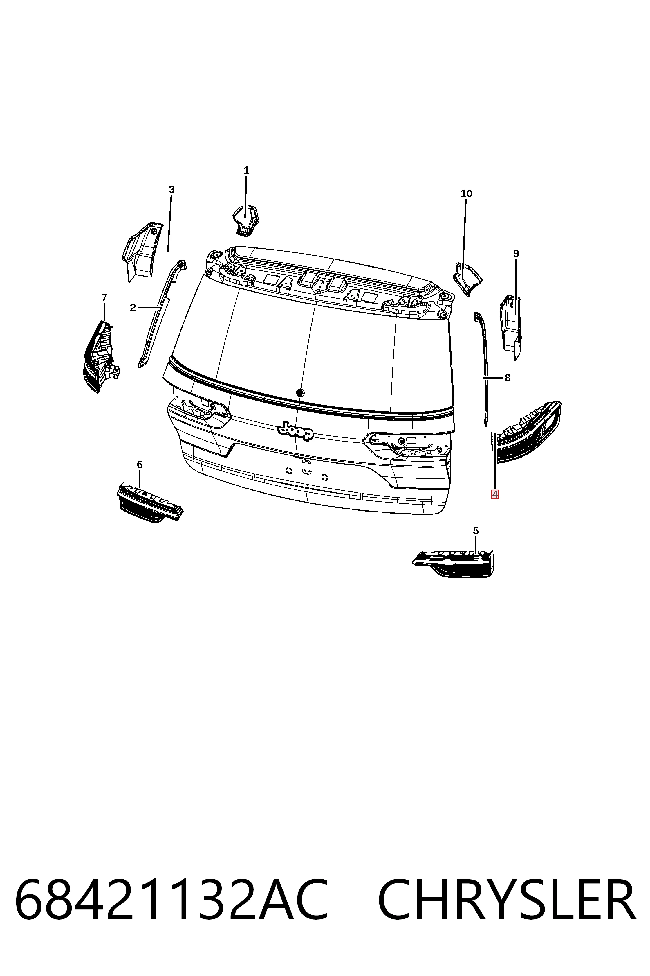 K68421132AD Fiat/Alfa/Lancia Задний правый внешний фонарь