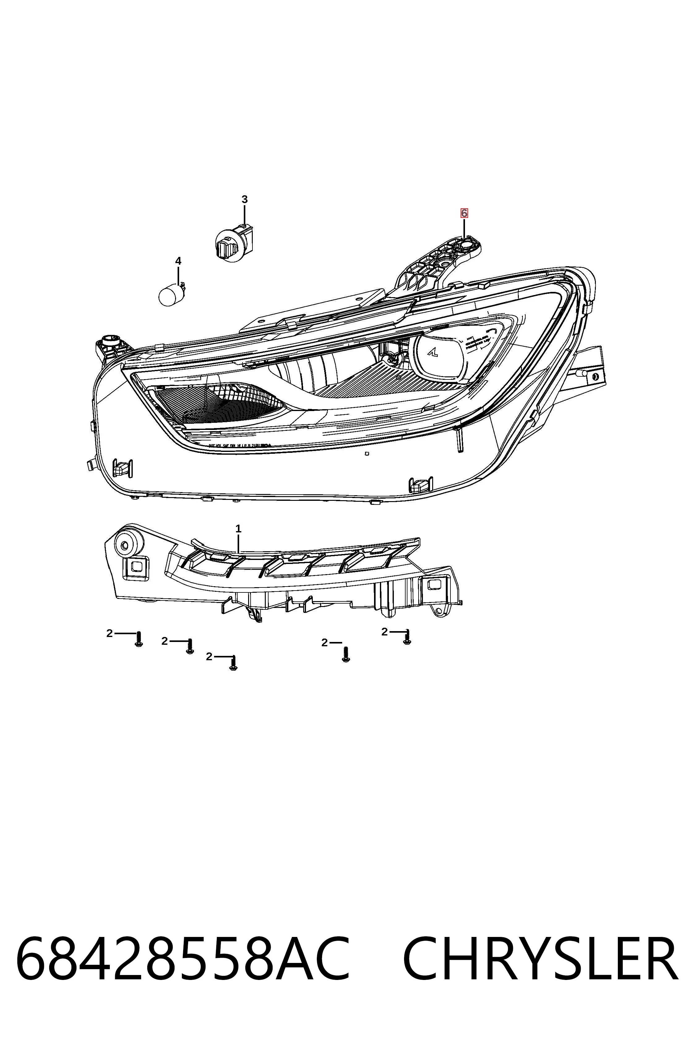 68428558AC Chrysler Фара передняя правая