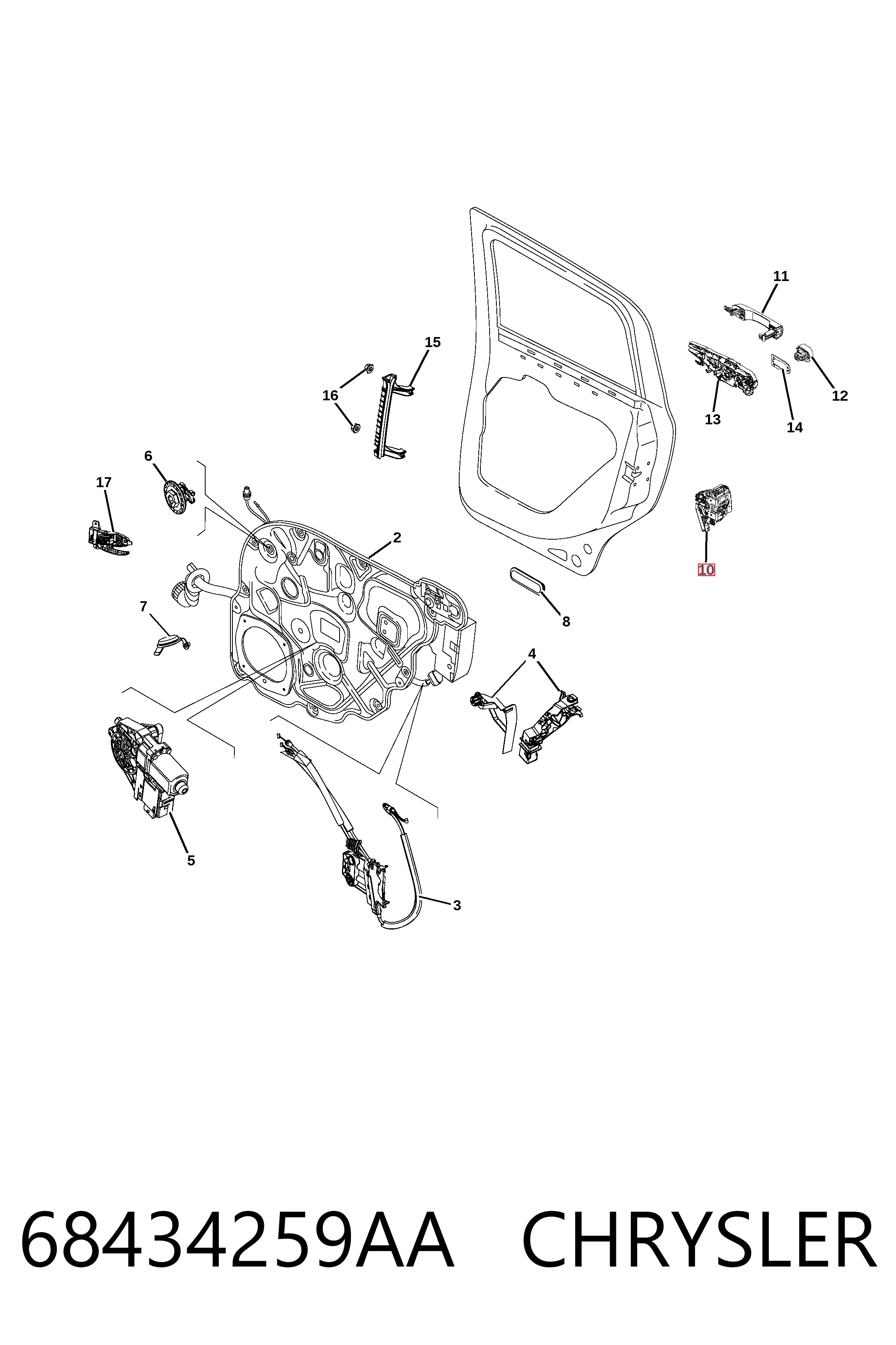Замок задней двери, правой Jeep RENEGADE внедорожник (BU) (2014 - 2023) цена, от 10.77 USD