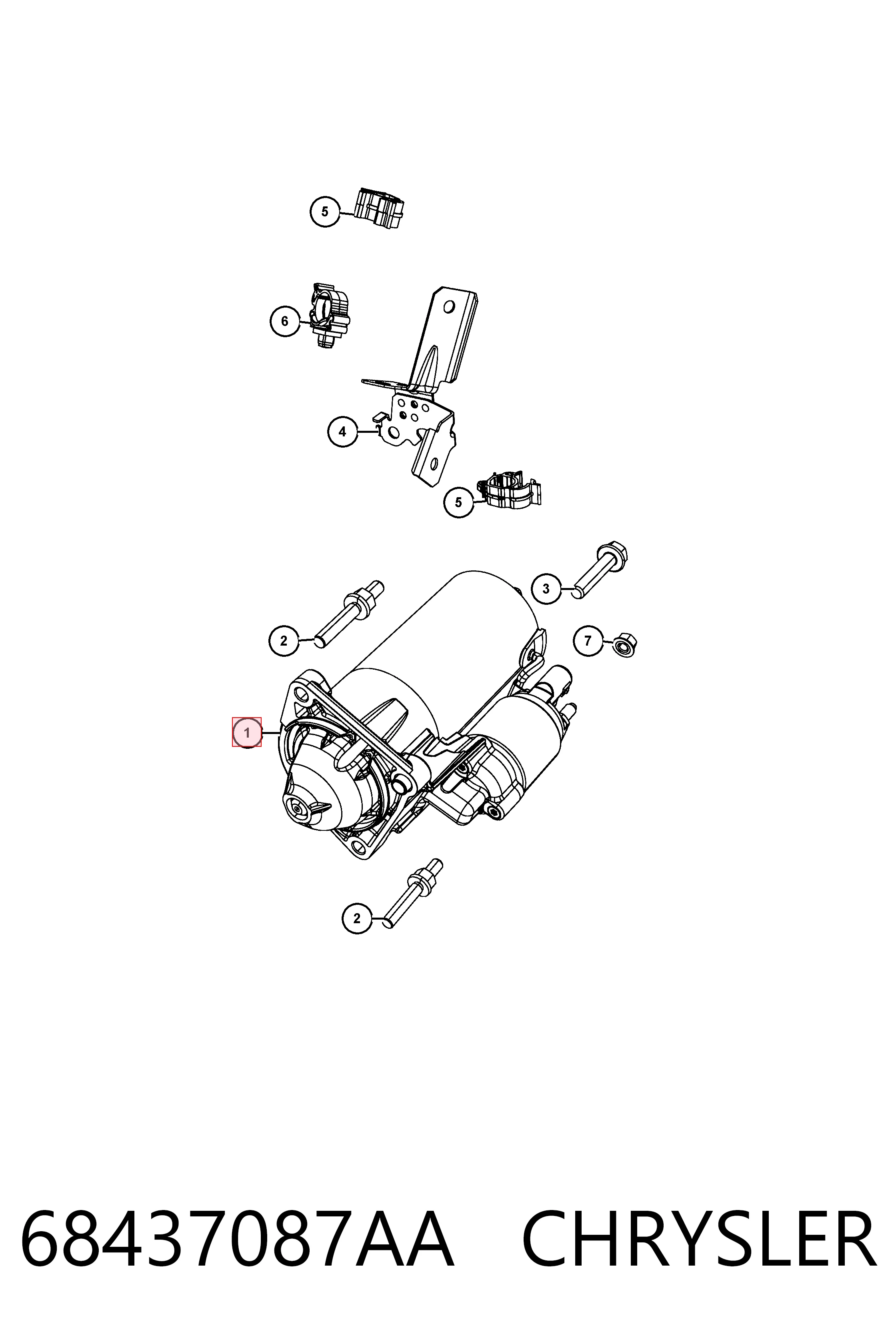 Стартер CHRYSLER 68437087AA