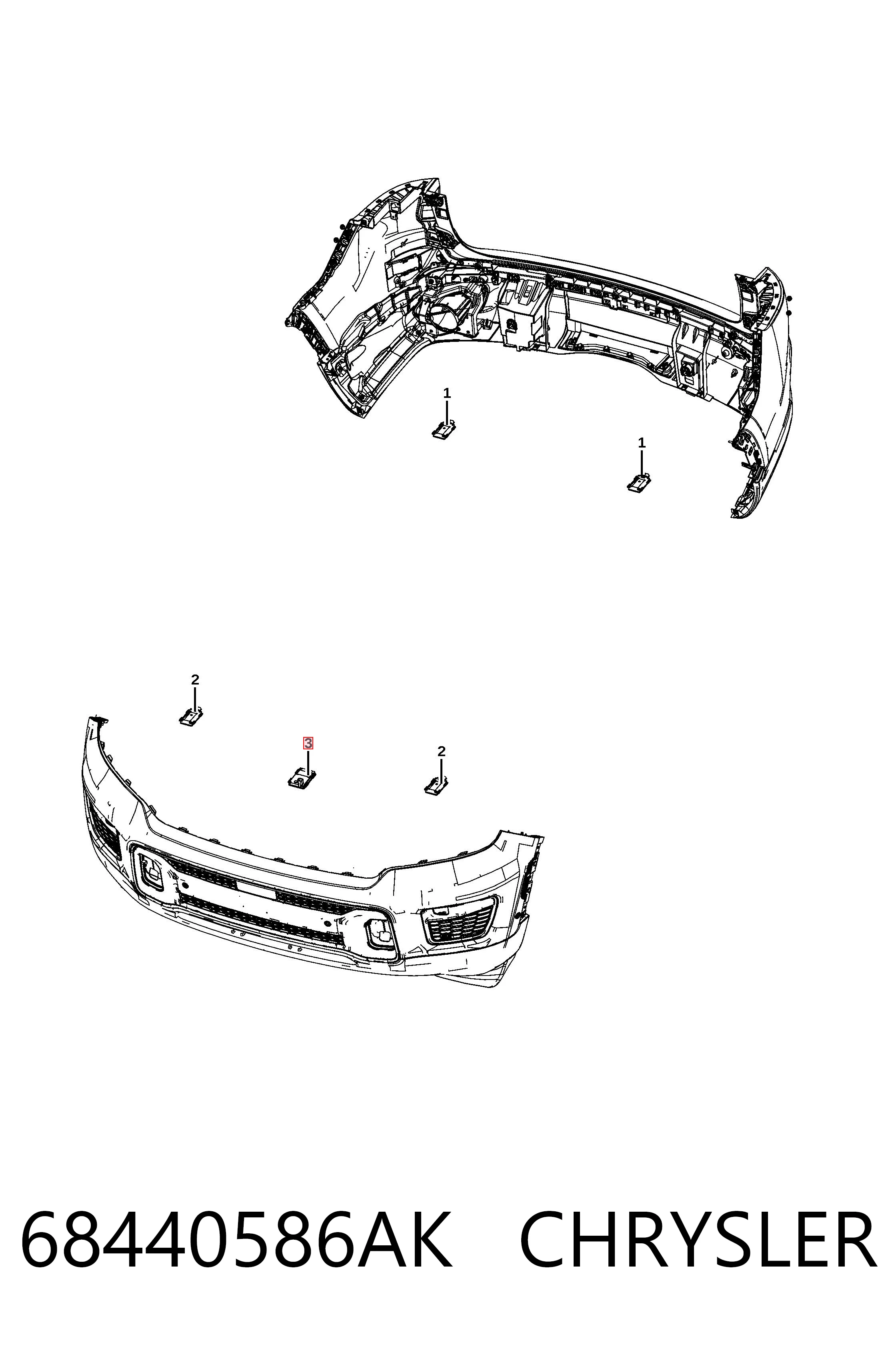 Радарный датчик дистанции K68440586AG Fiat/Alfa/Lancia
