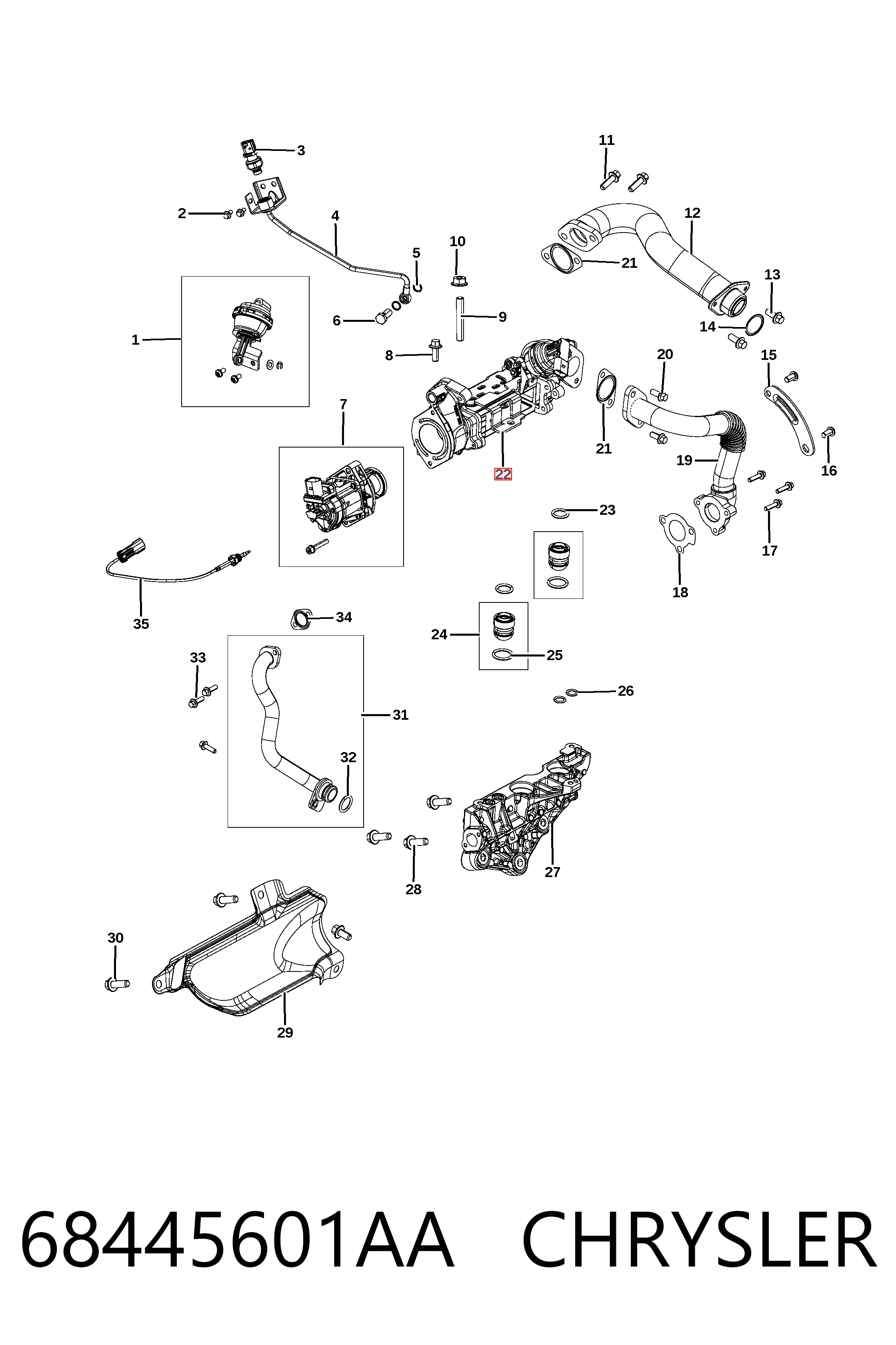 Приборы управления системы рециркуляции Fiat/Alfa/Lancia K68239570AC цена, от 637.03 USD