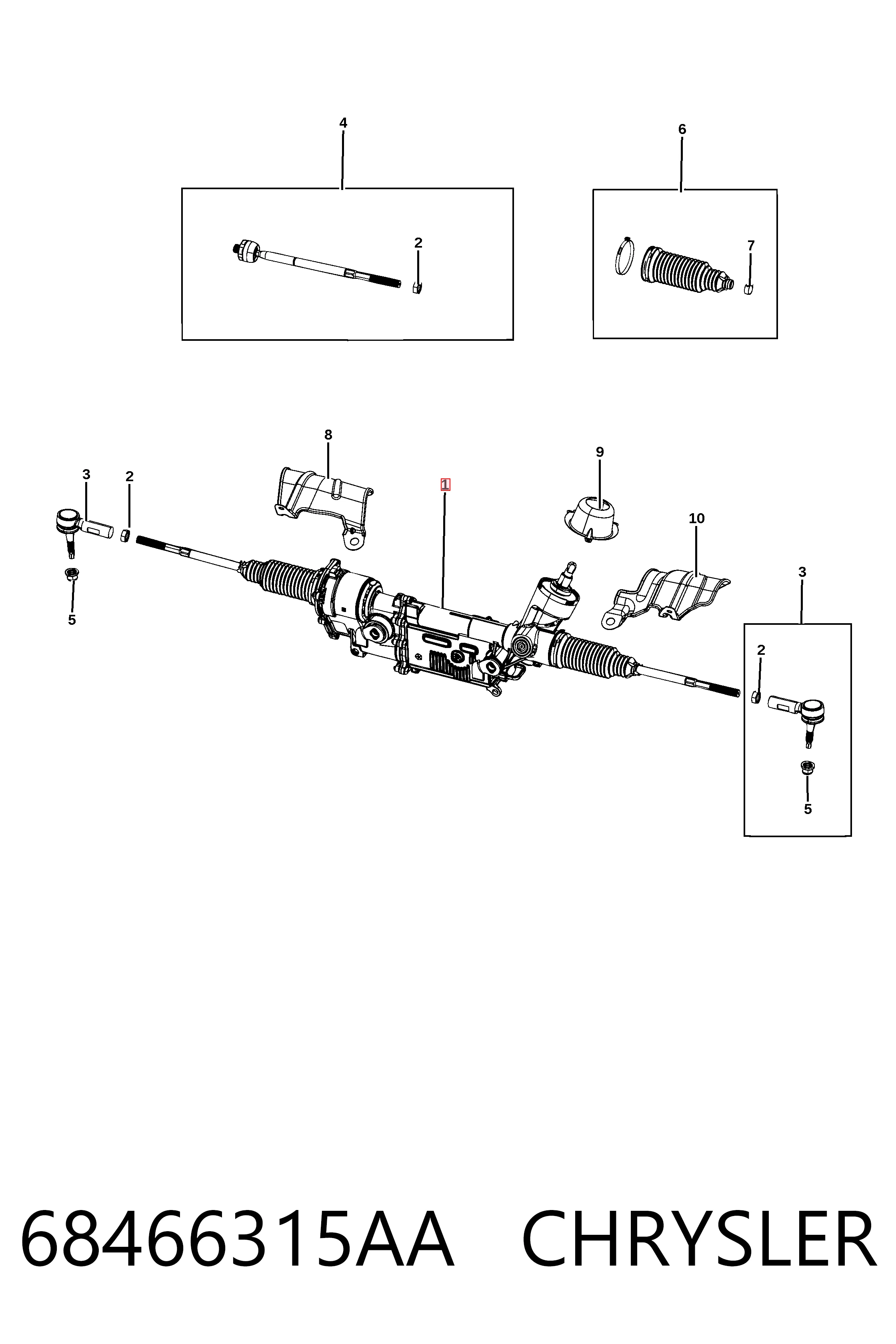 Купить K68367622AE Fiat/Alfa/Lancia Рулевая рейка