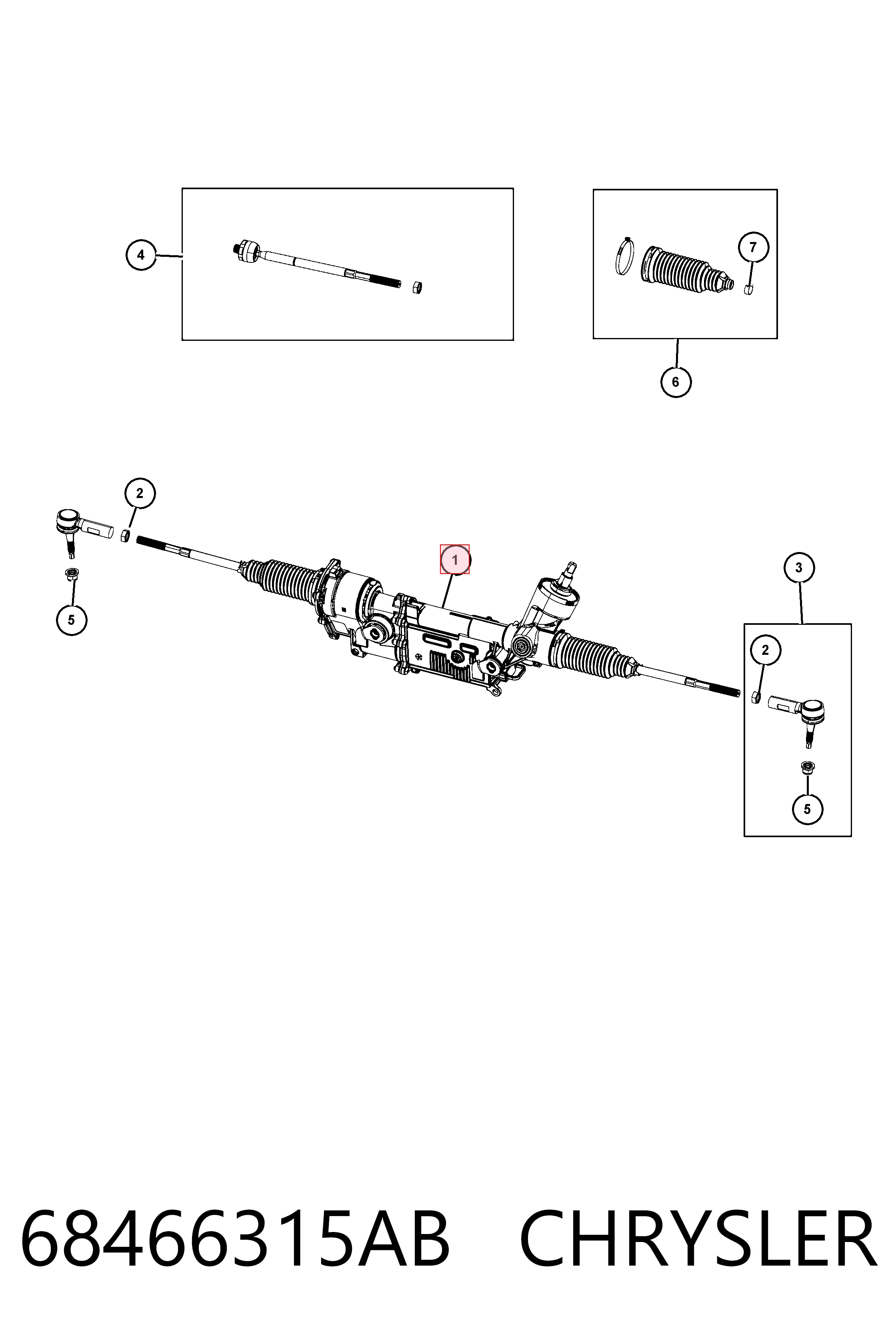 Рулевая рейка K68367622AE Fiat/Alfa/Lancia