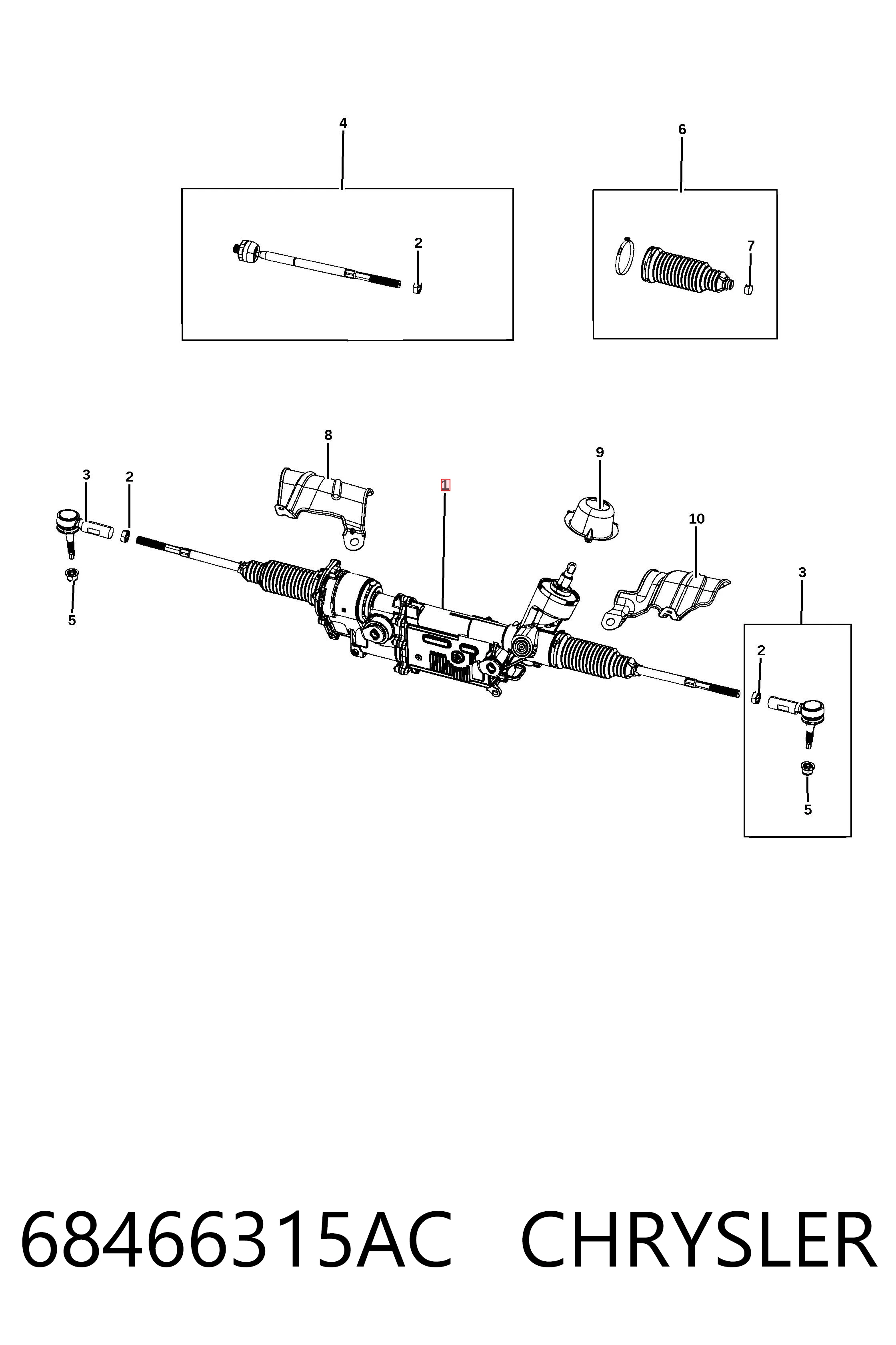 Рейка рулевая Fiat/Alfa/Lancia K68367622AE
