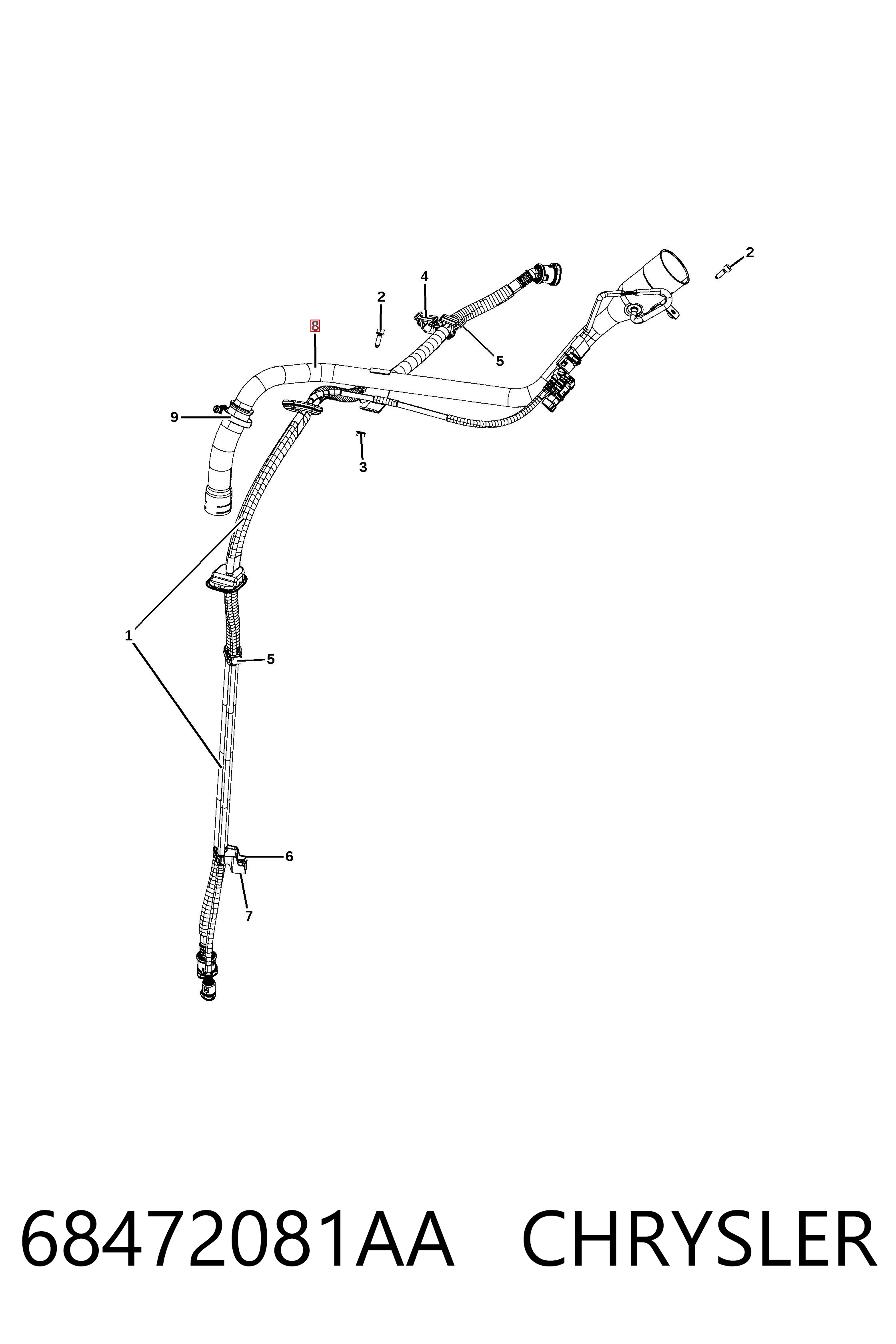 Заливная горловина топливного бака Fiat/Alfa/Lancia K68372070AA цена, от 35.08 USD