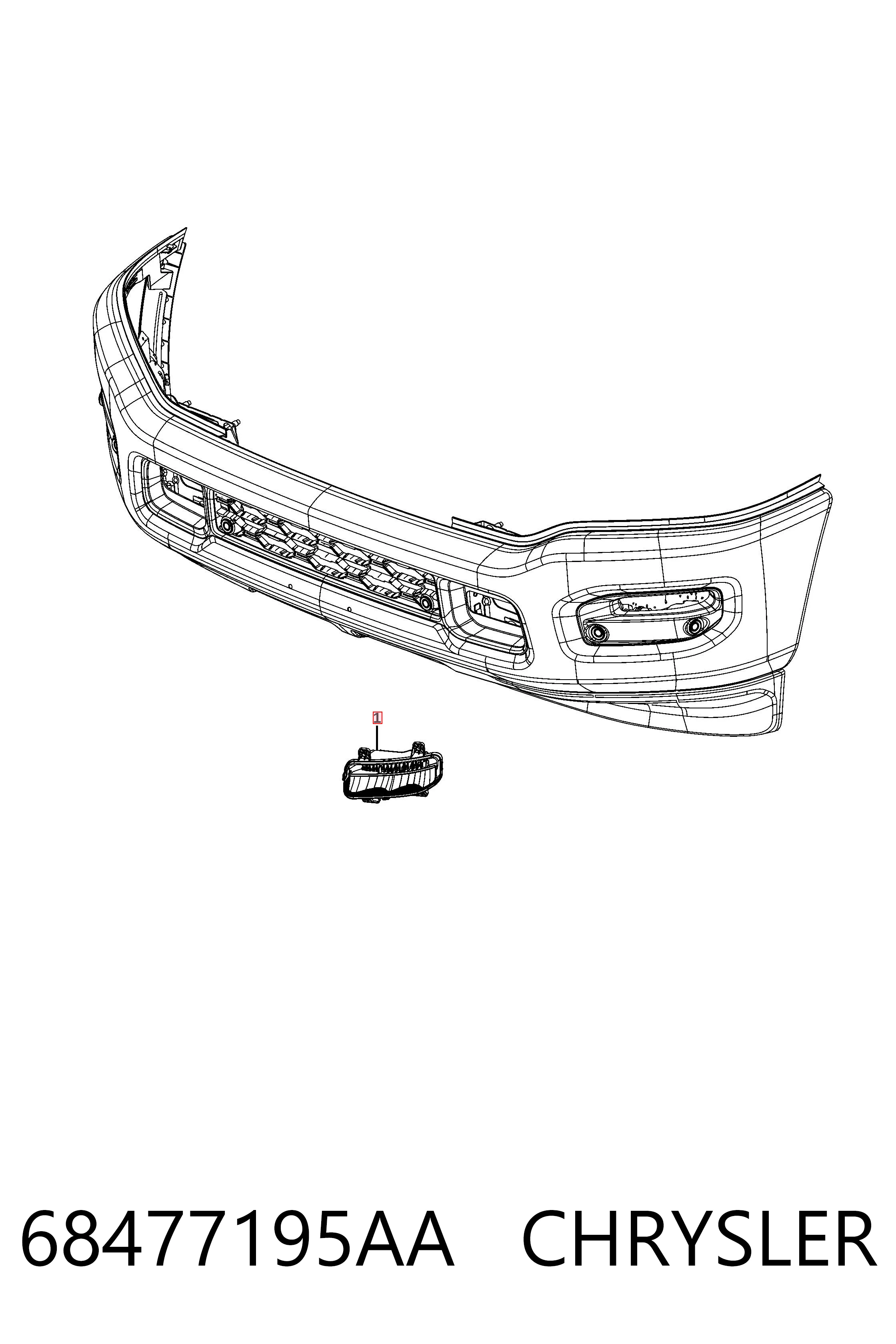 68477195AA Chrysler Противотуманная фара левая