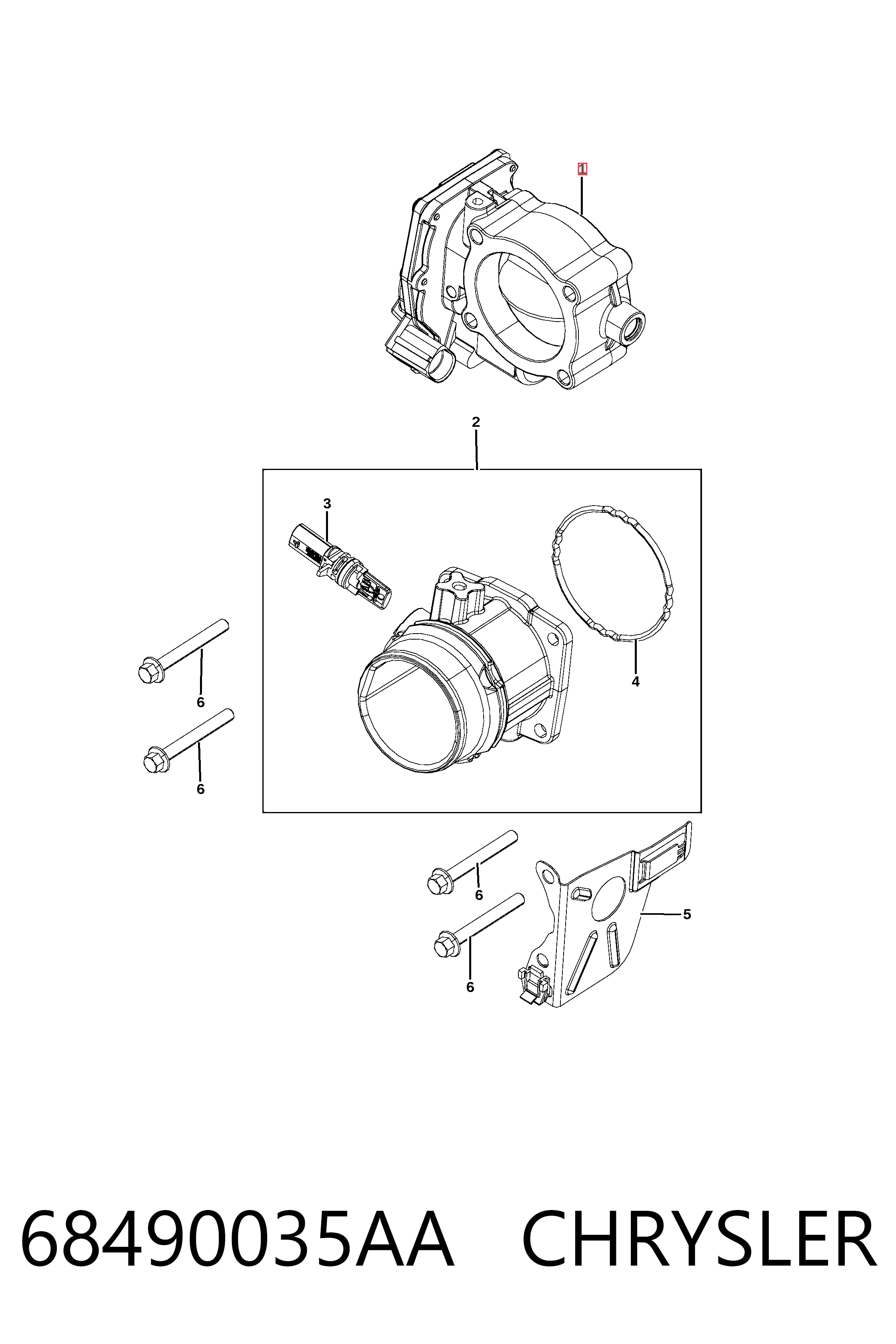 Купить K68147613AA Fiat/Alfa/Lancia Блок дроссельной заслонки