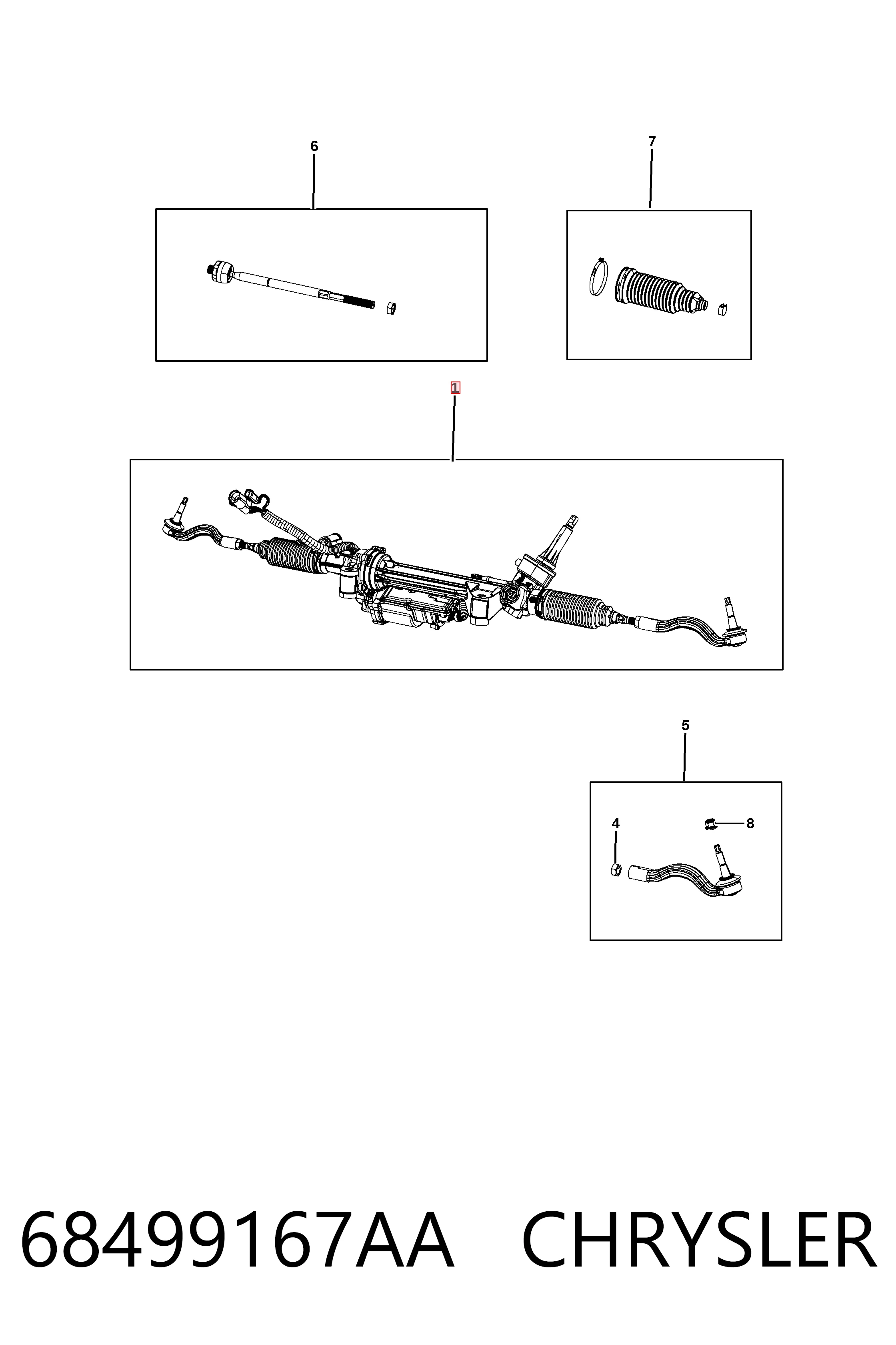 Рейка рулевая CHRYSLER 68499167AA