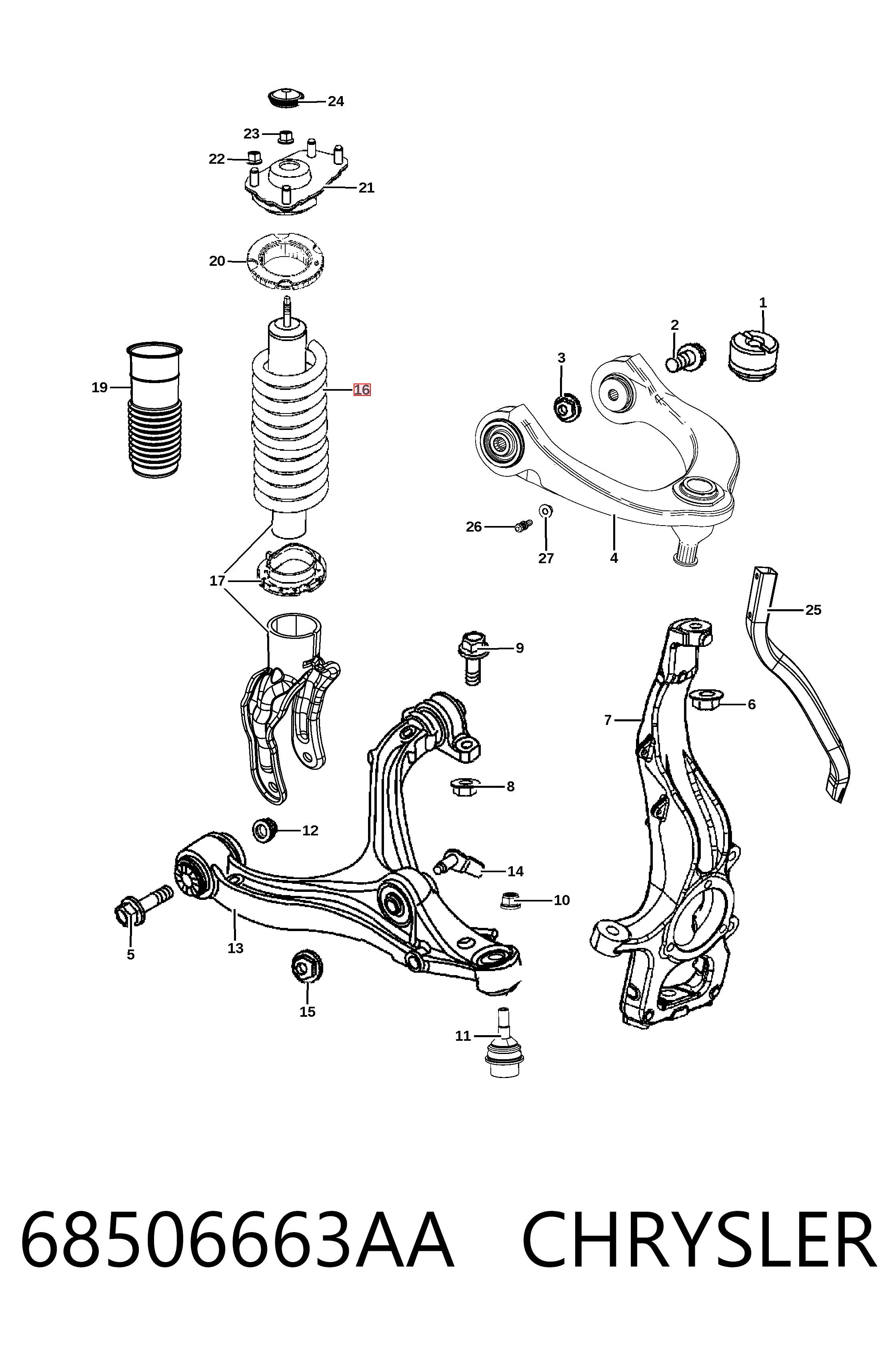 K68029630AE Fiat/Alfa/Lancia Пружина передней подвески