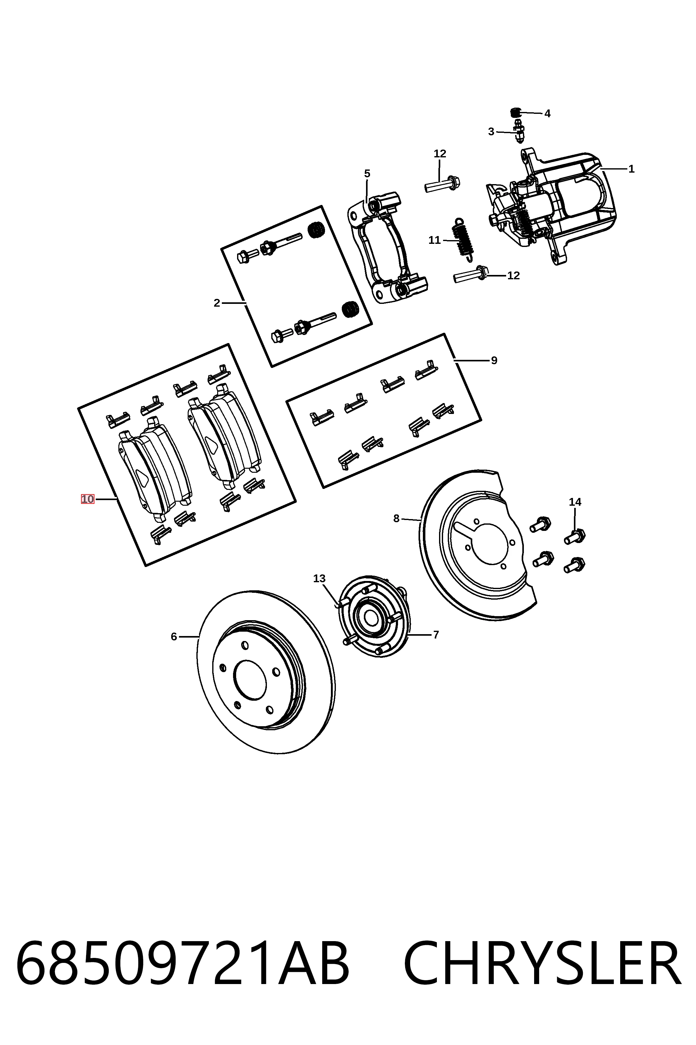 68509721AB Chrysler Колодки тормозные дисковые комплект