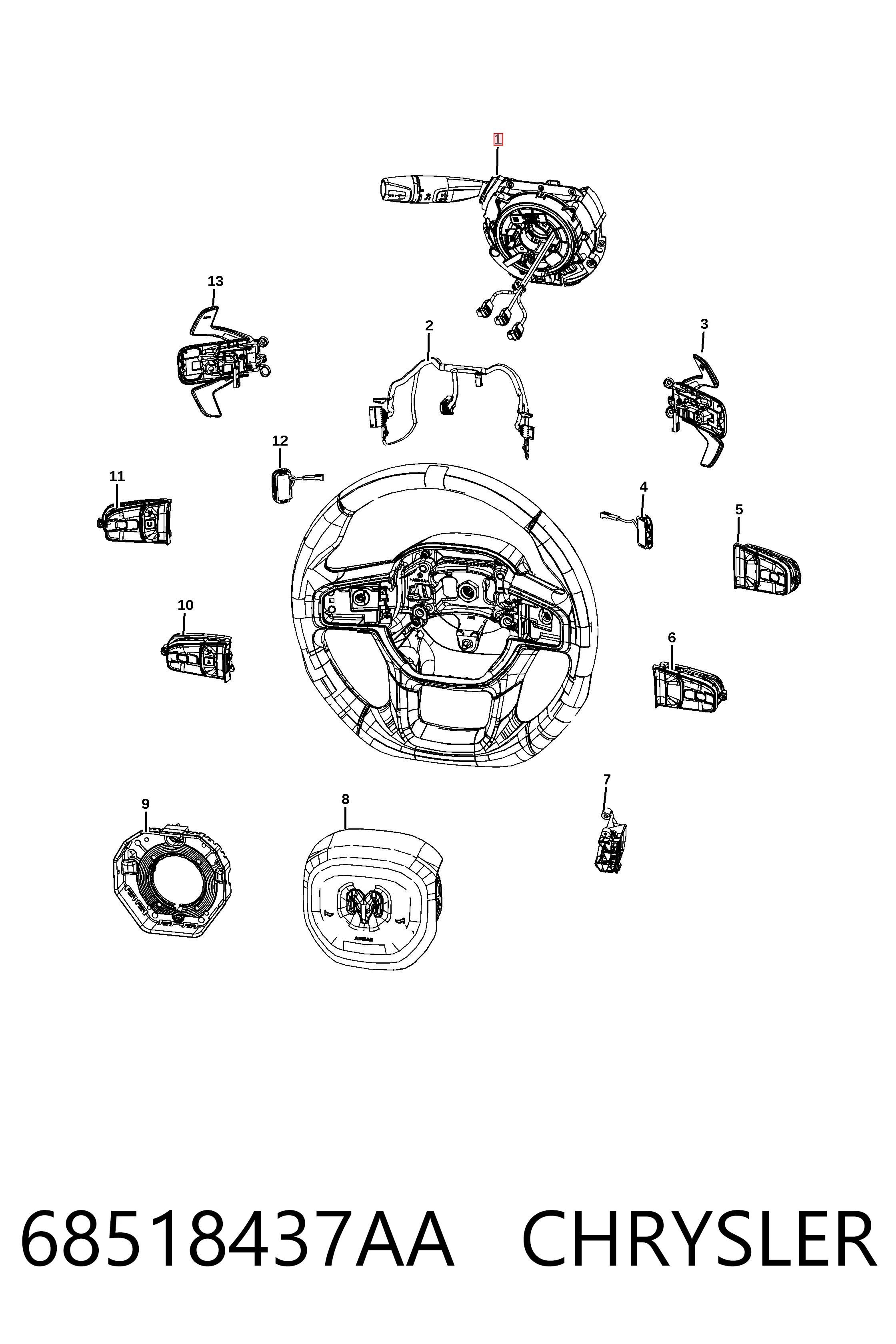 Купить K68274115AG Fiat/Alfa/Lancia Шлейф Airbag