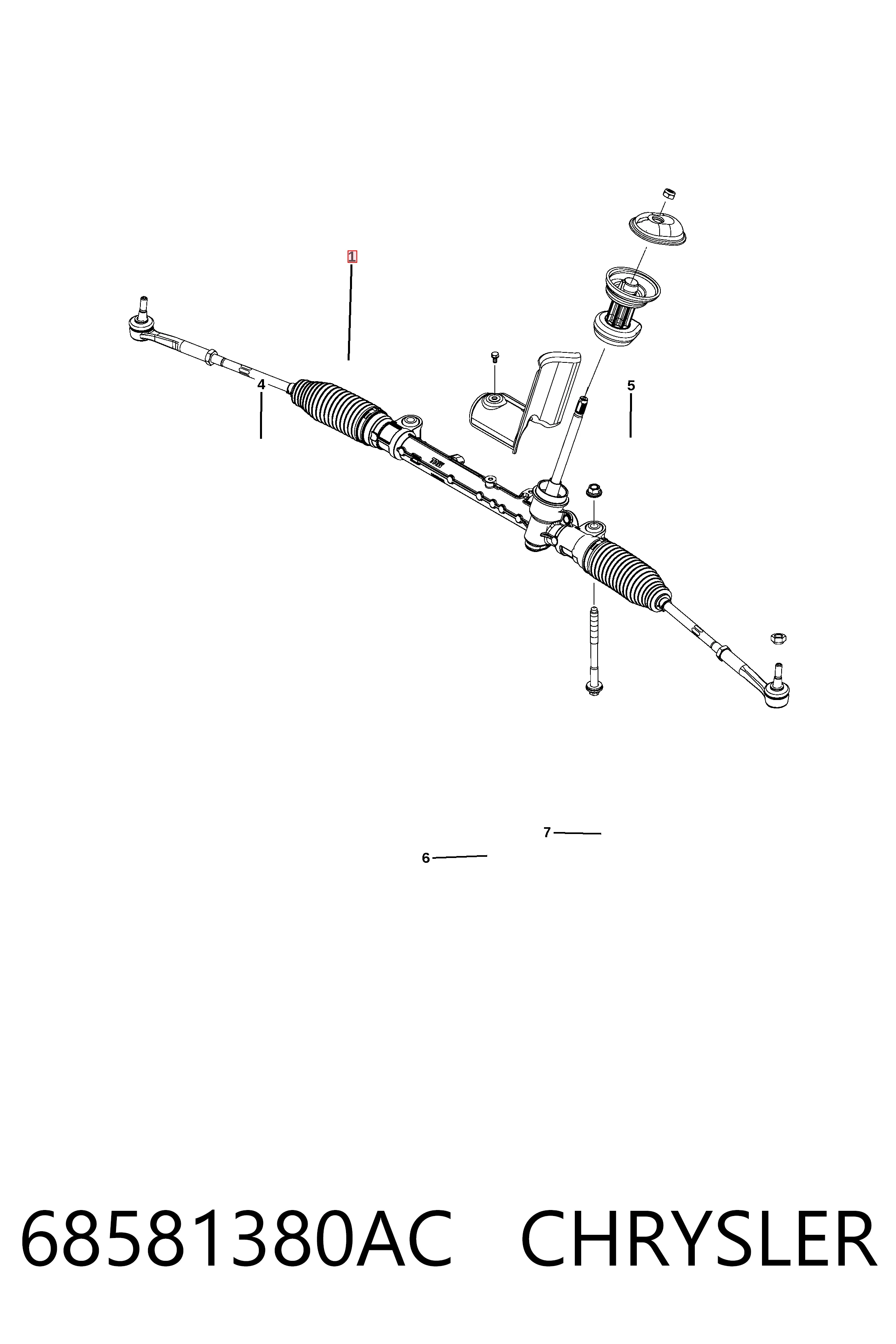 Реечный рулевой механизм Fiat/Alfa/Lancia K68628263AB цена, от 1266.87 USD