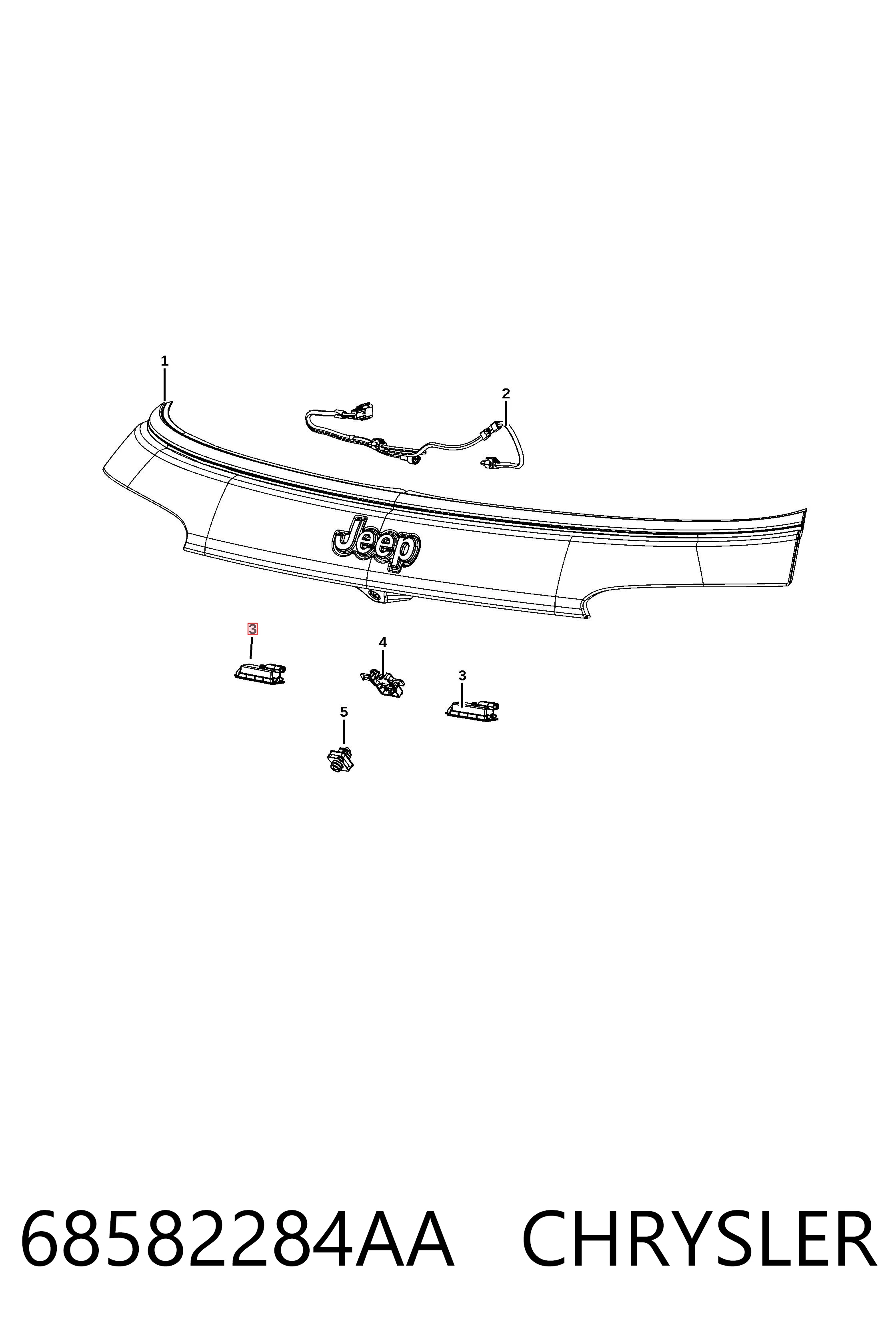 68582284AA Chrysler Фонарь освещения номера