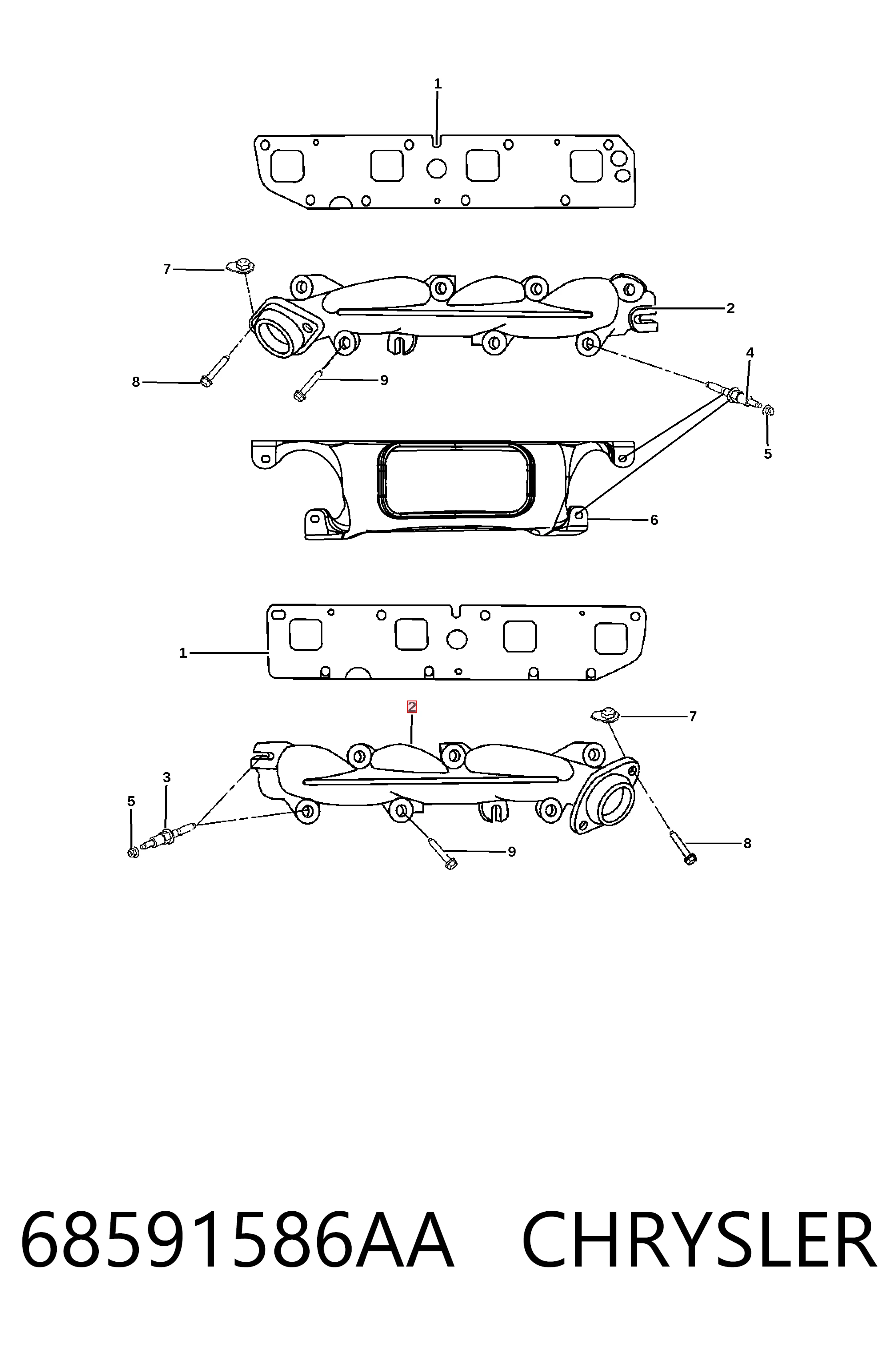 Купить K68045559BA Fiat/Alfa/Lancia Коллектор выпускной левый